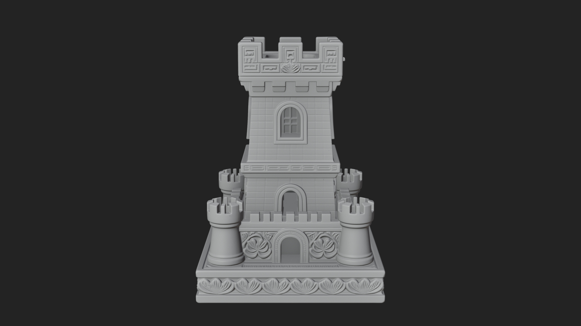 Castle Rook Chess Tower Design 1 3D Print Model 3D Model