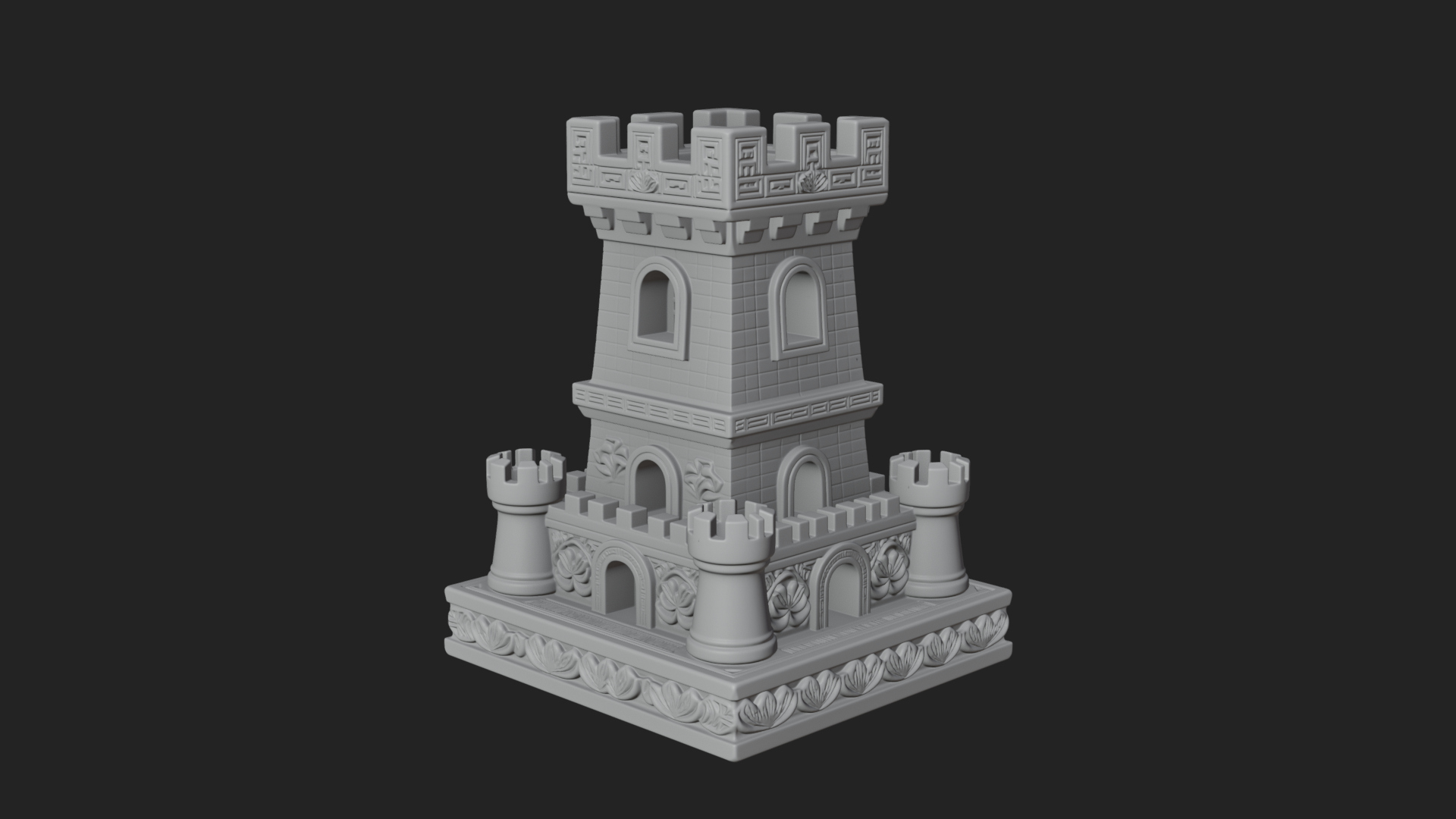 Castle Rook Chess Tower Design 1 3D Print Model 3D Model