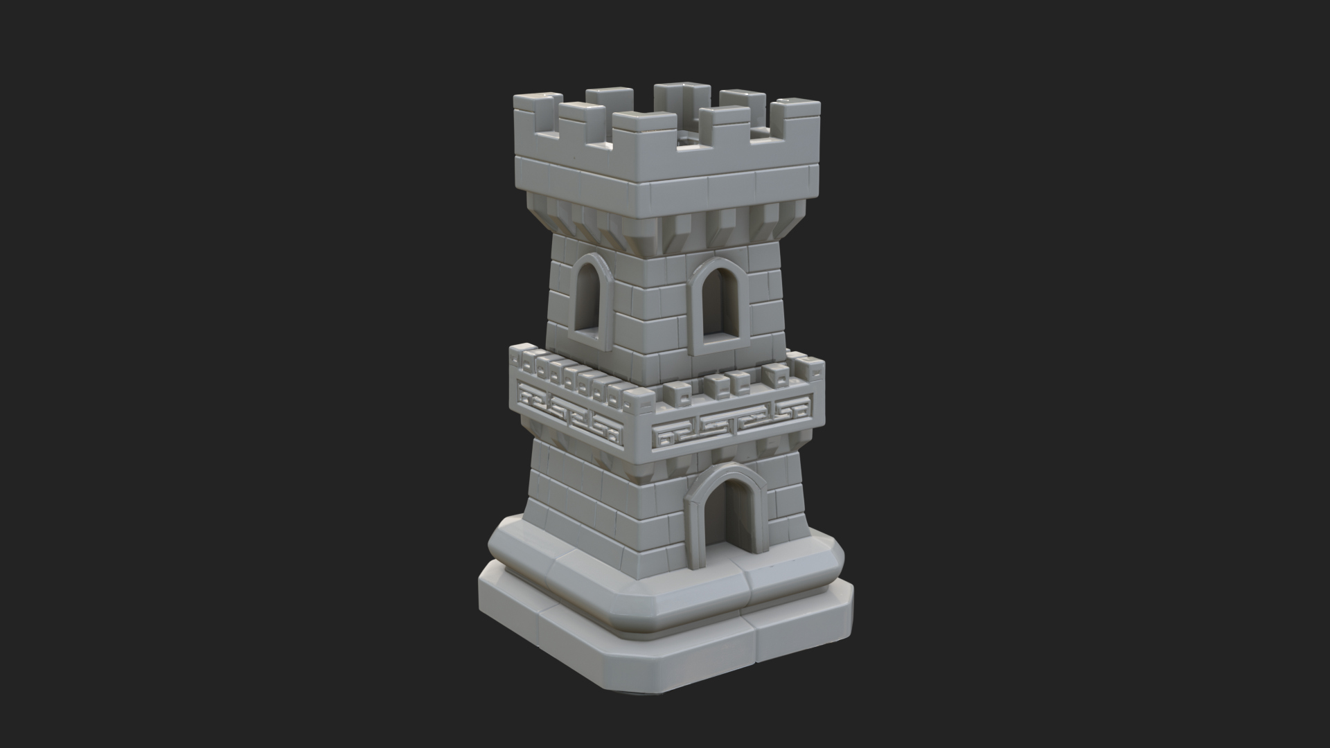 Castle Rook Chess Tower Design 10 3D Print Model 3D Model