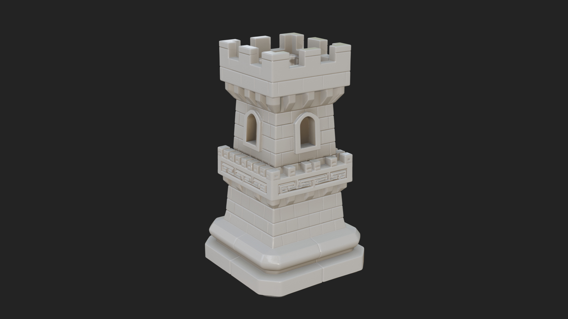 Castle Rook Chess Tower Design 10 3D Print Model 3D Model