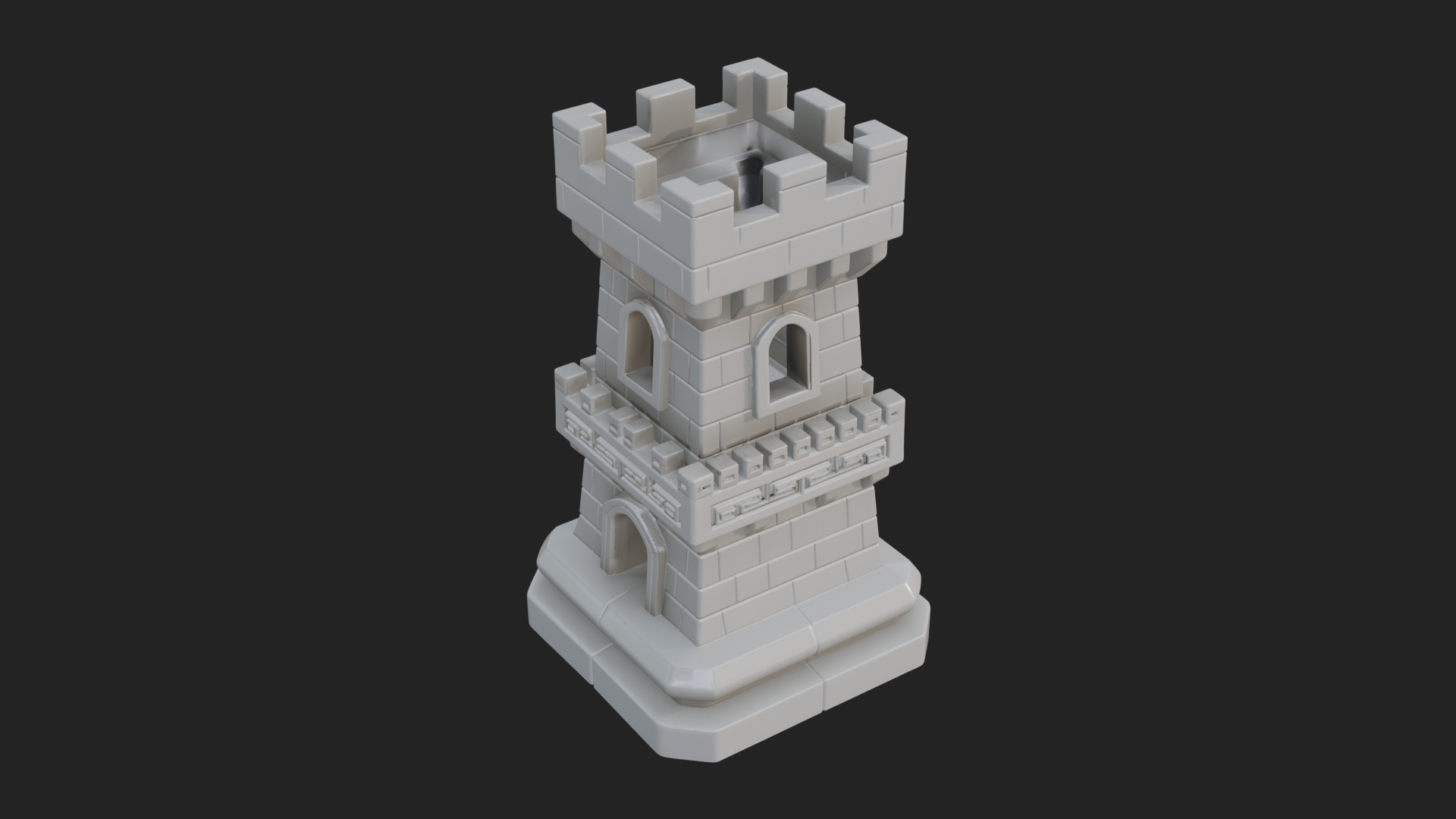 Castle Rook Chess Tower Design 10 3D Print Model 3D Model