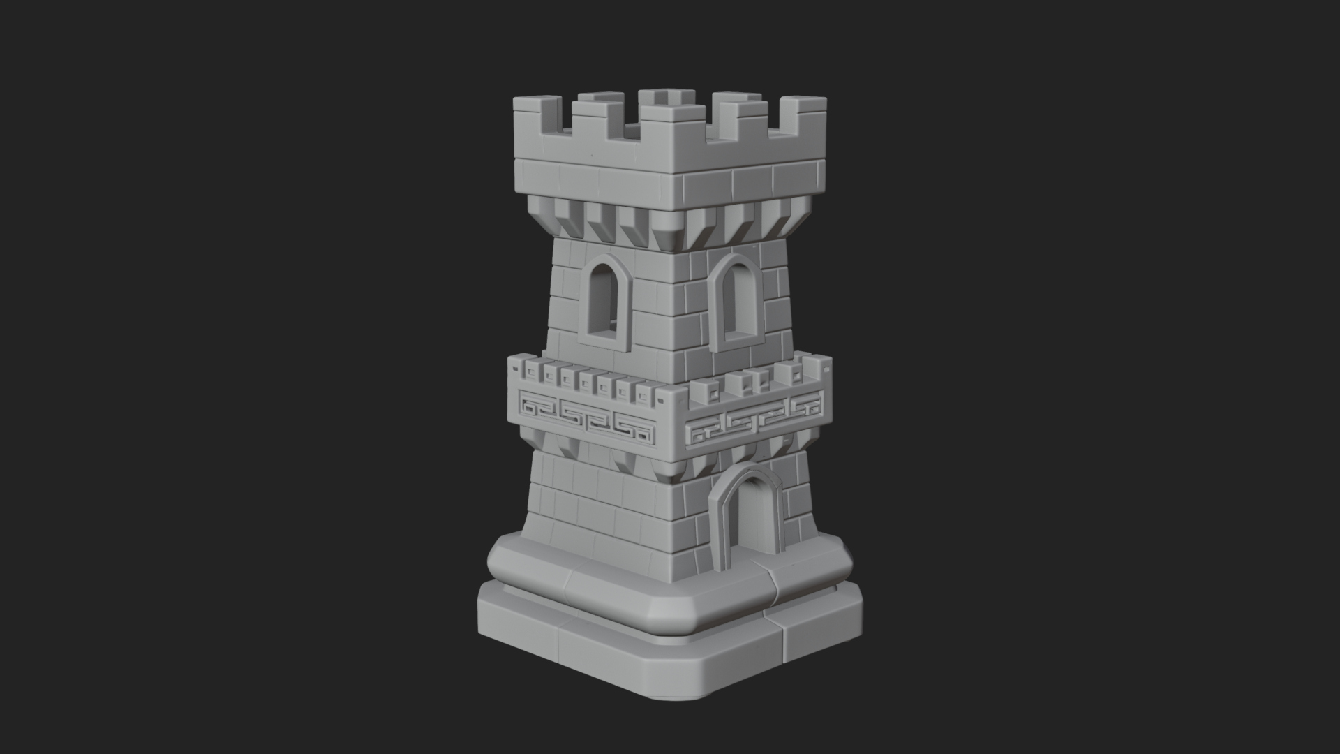 Castle Rook Chess Tower Design 10 3D Print Model 3D Model