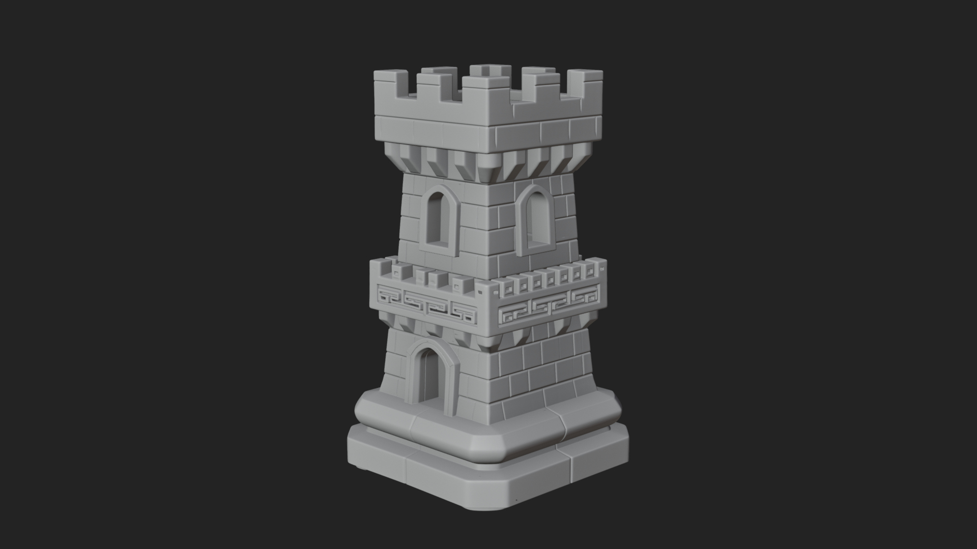 Castle Rook Chess Tower Design 10 3D Print Model 3D Model