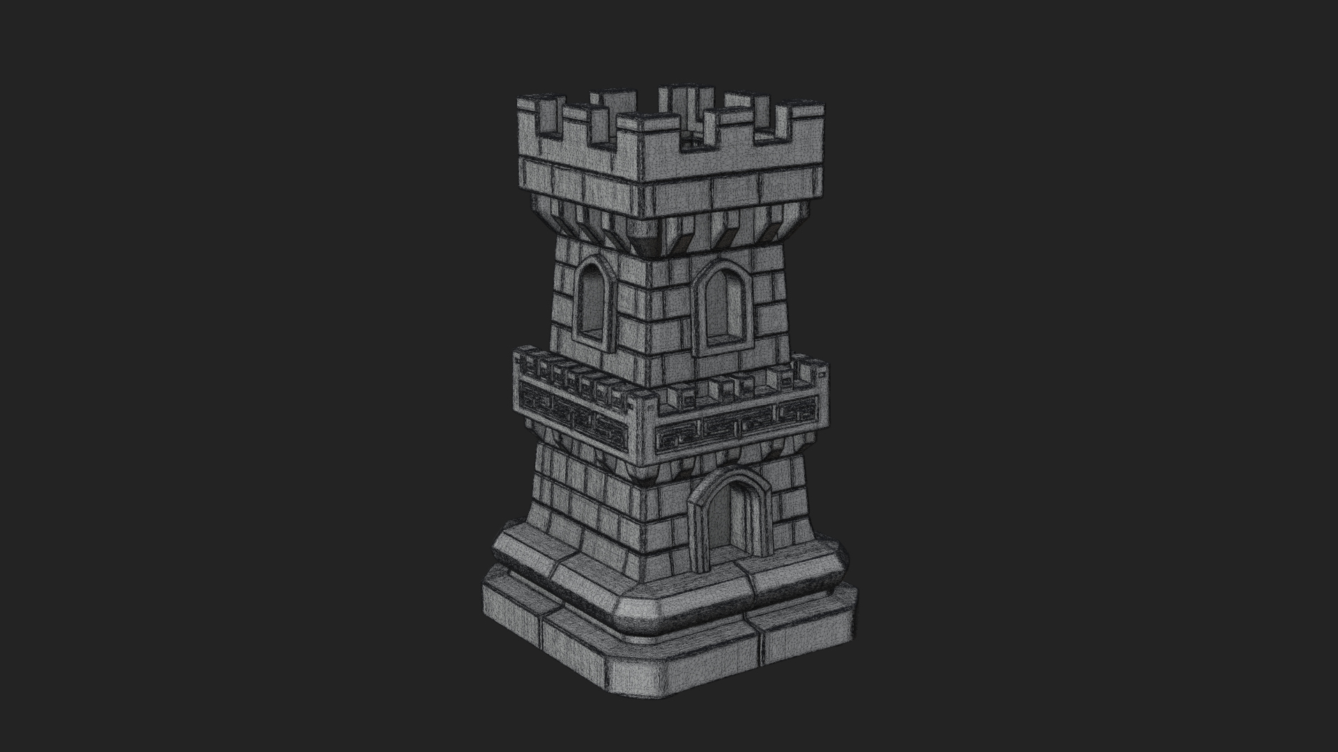 Castle Rook Chess Tower Design 10 3D Print Model 3D Model