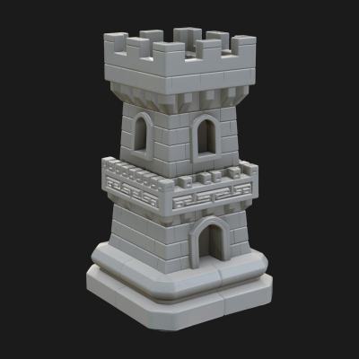 Castle Rook Chess Tower Design 10 3D Print Model