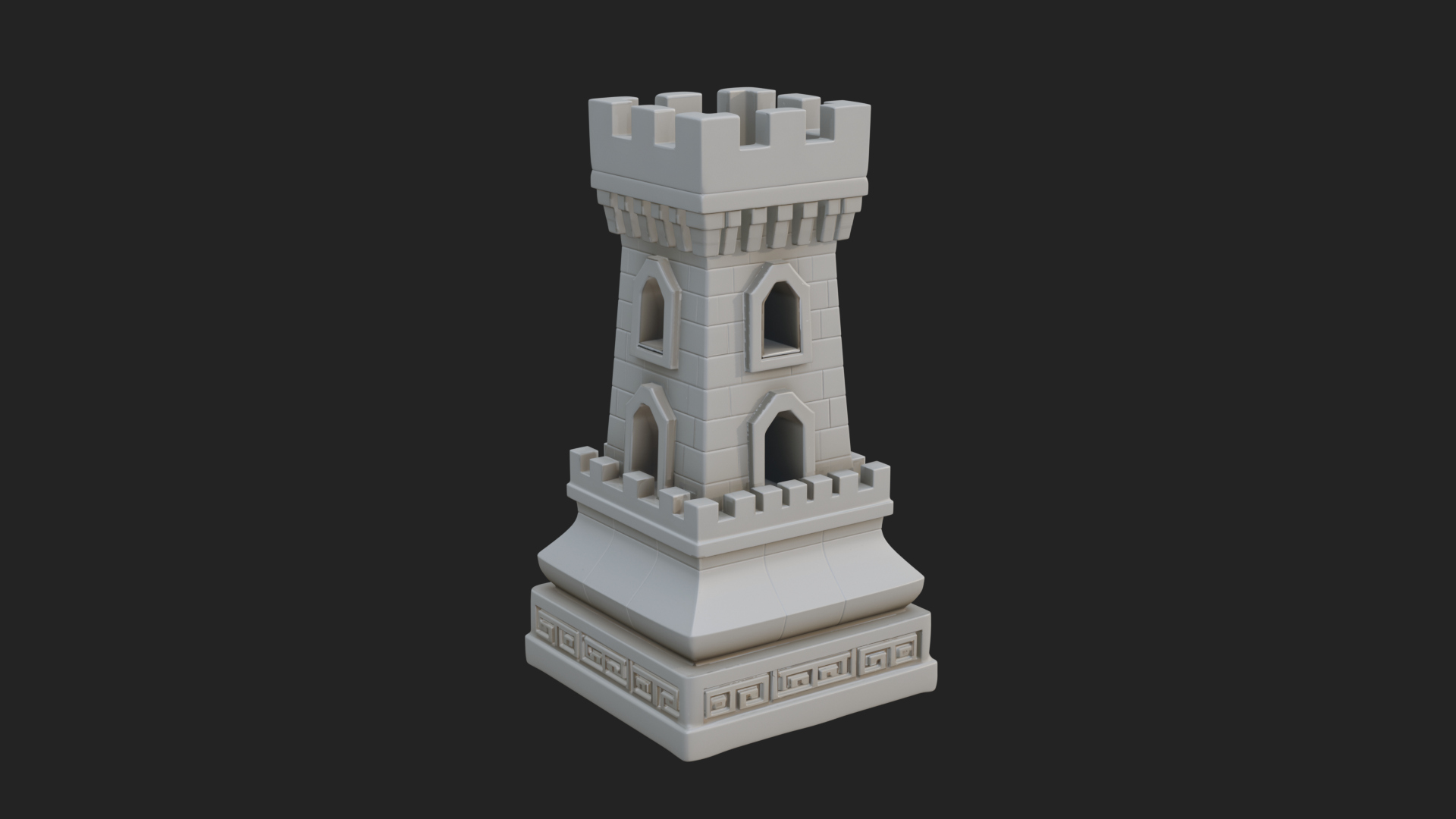 Castle Rook Chess Tower Design 11 3D Print Model 3D Model
