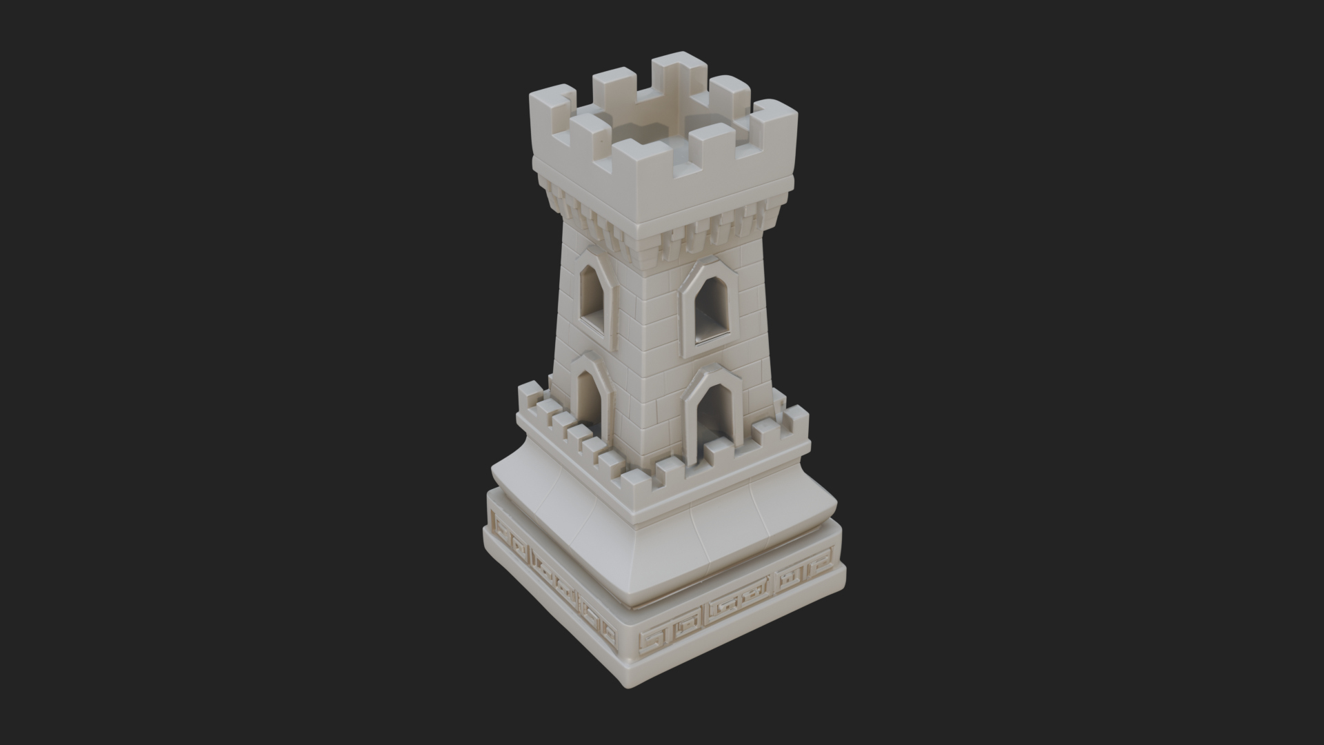 Castle Rook Chess Tower Design 11 3D Print Model 3D Model