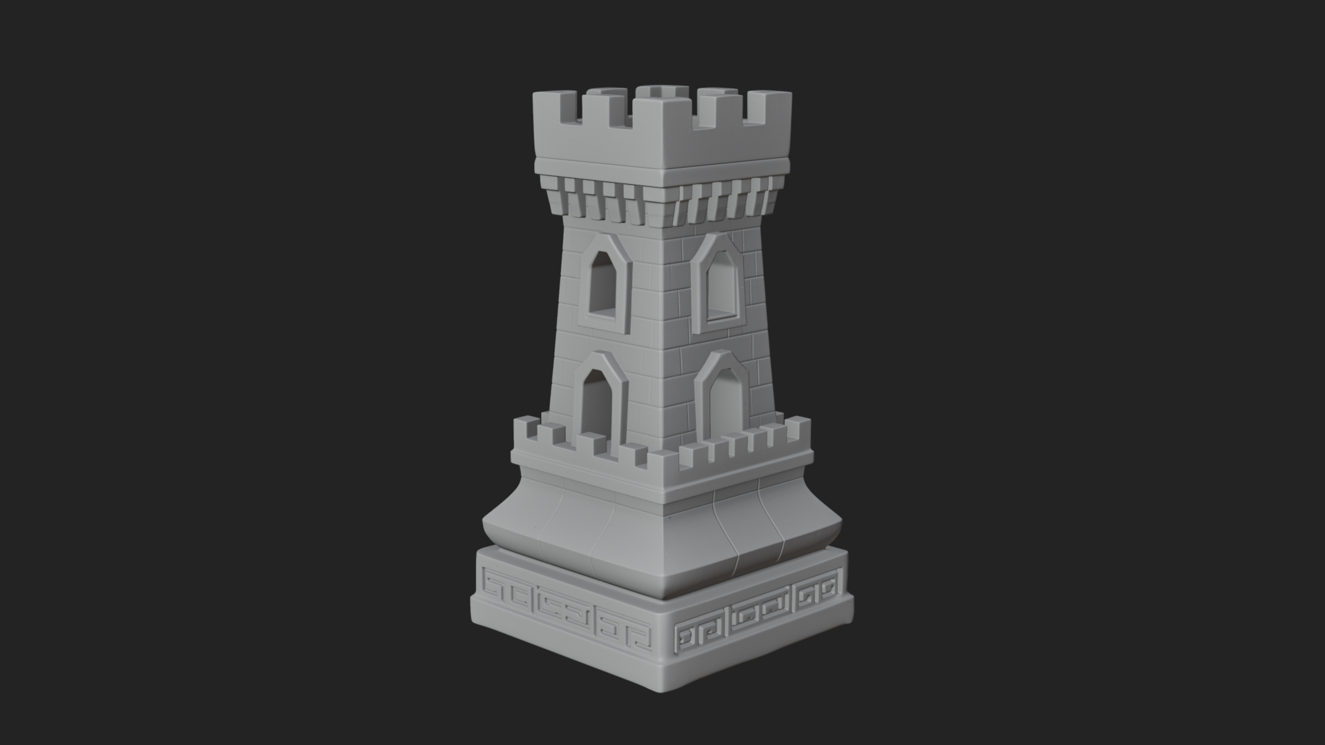 Castle Rook Chess Tower Design 11 3D Print Model 3D Model