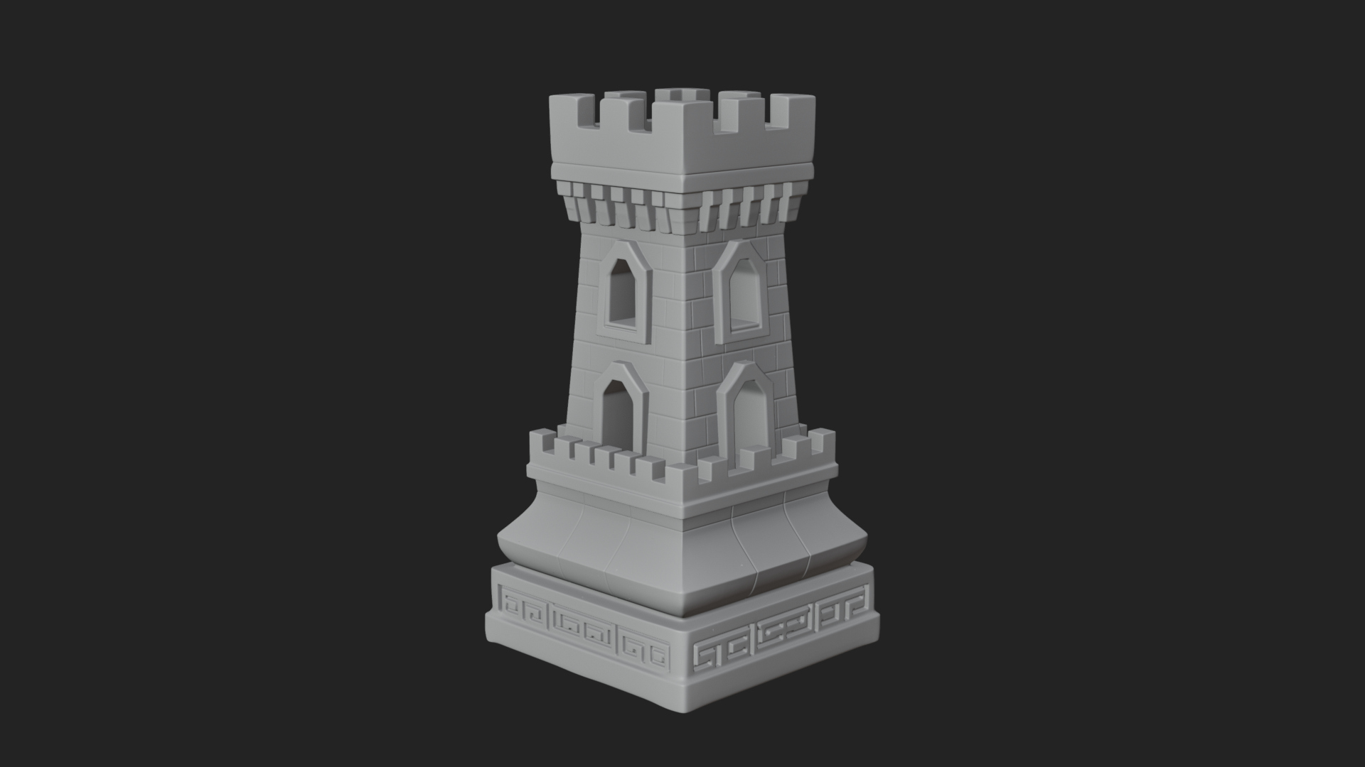Castle Rook Chess Tower Design 11 3D Print Model 3D Model