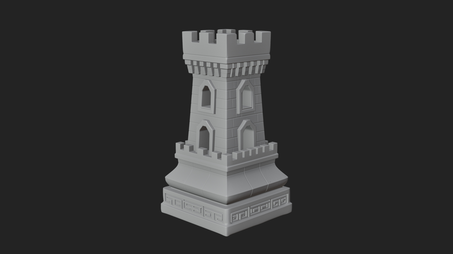 Castle Rook Chess Tower Design 11 3D Print Model 3D Model