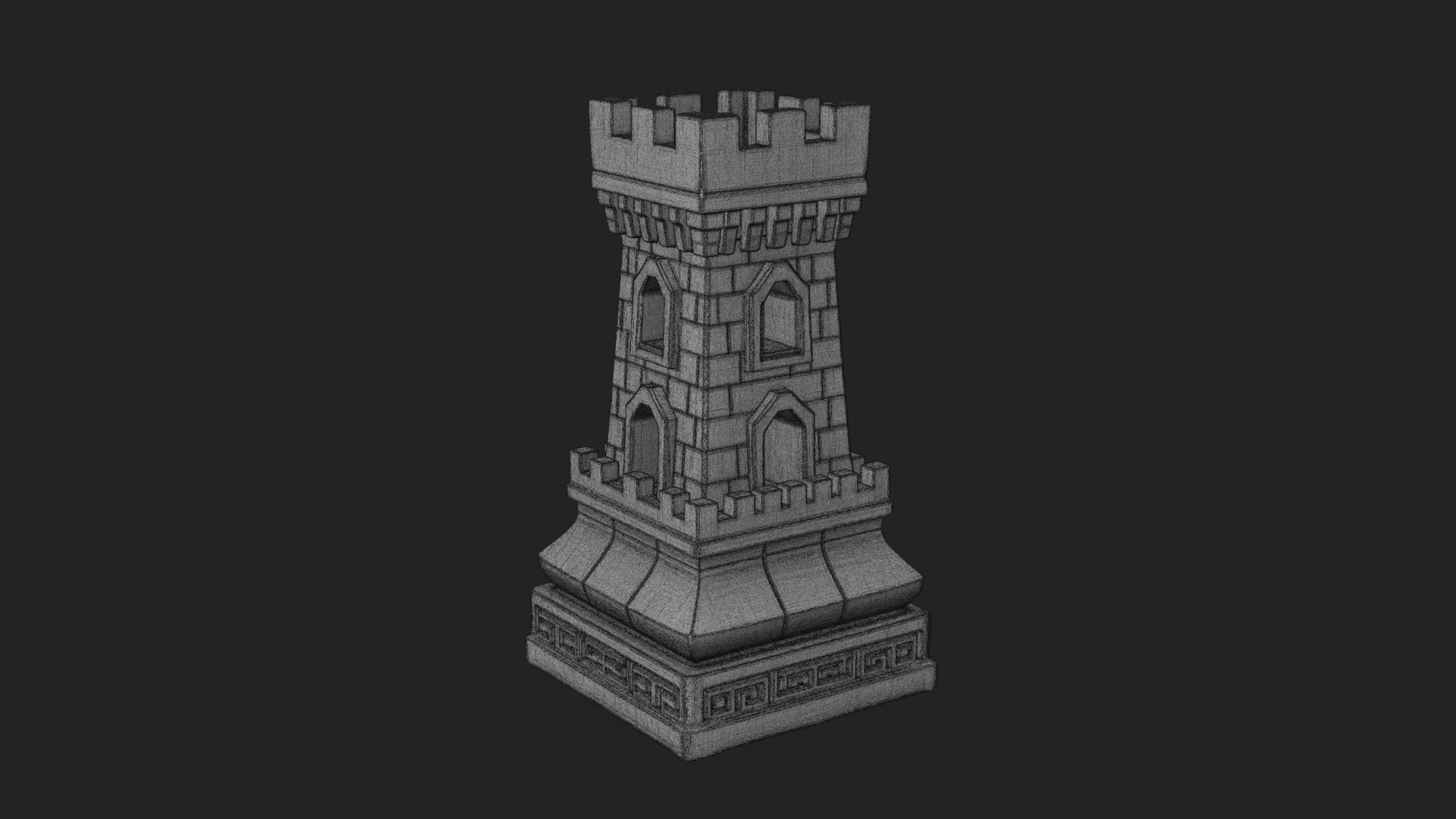 Castle Rook Chess Tower Design 11 3D Print Model 3D Model