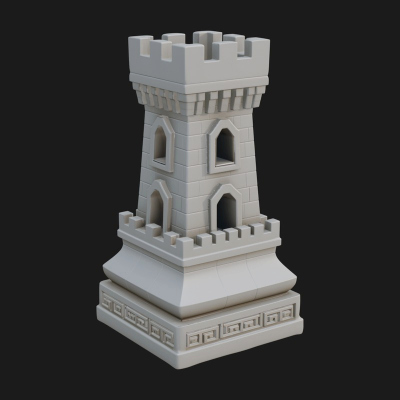 Castle Rook Chess Tower Design 11 3D Print Model