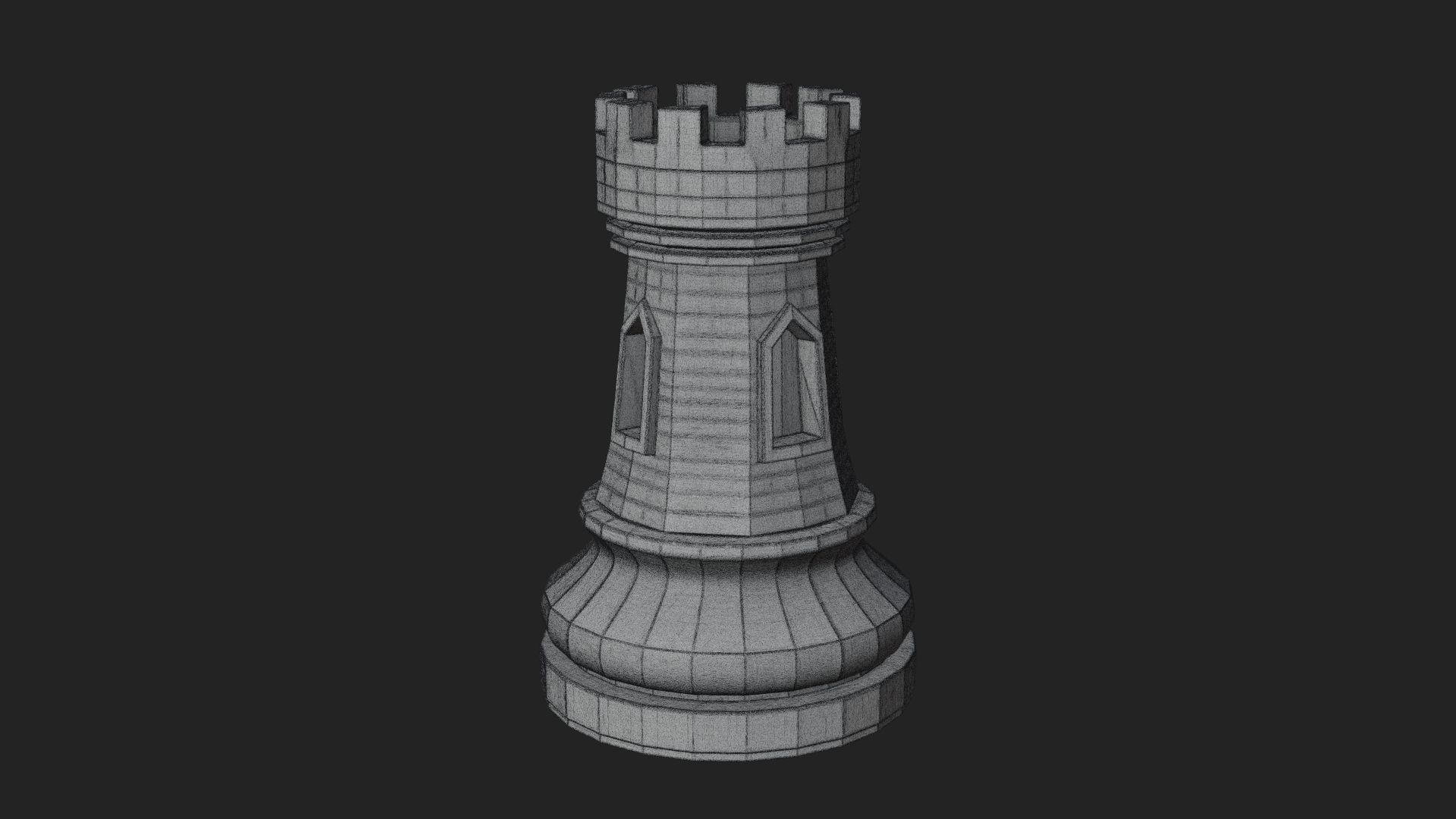 Castle Rook Chess Tower Design 12 3D Print Model 3D Model