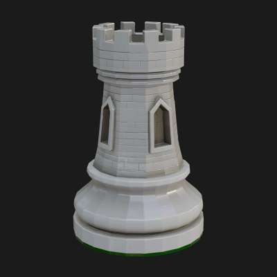 Castle Rook Chess Tower Design 12 3D Print Model
