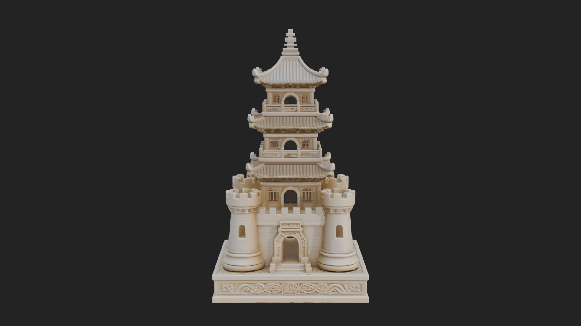 Castle Rook Chess Tower Design 13 3D Print Model 3D Model