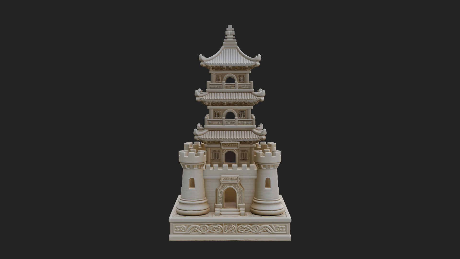 Castle Rook Chess Tower Design 13 3D Print Model 3D Model
