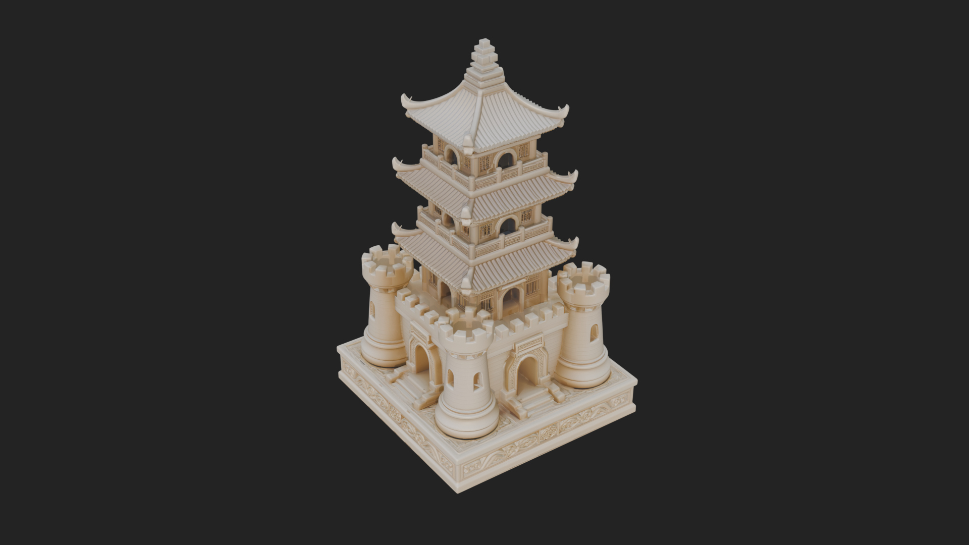 Castle Rook Chess Tower Design 13 3D Print Model 3D Model