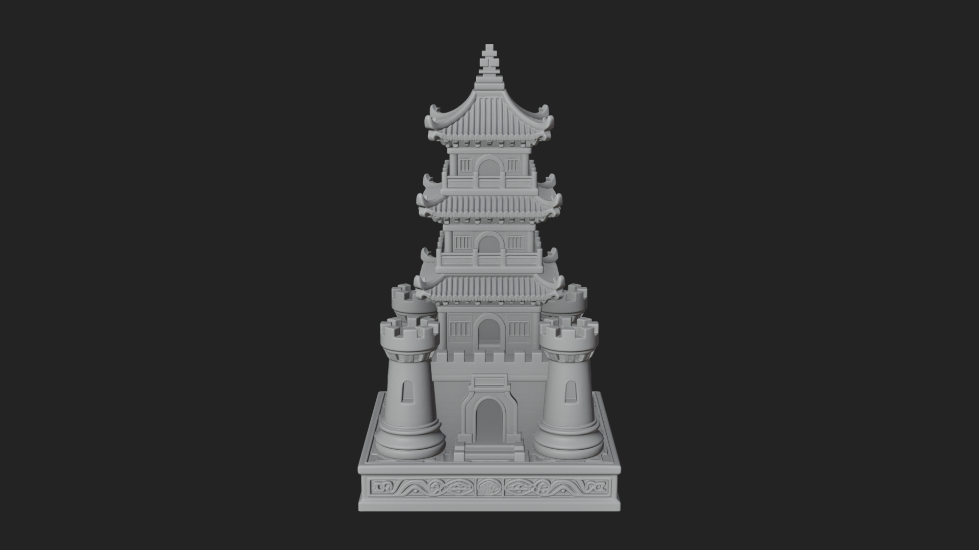 Castle Rook Chess Tower Design 13 3D Print Model 3D Model