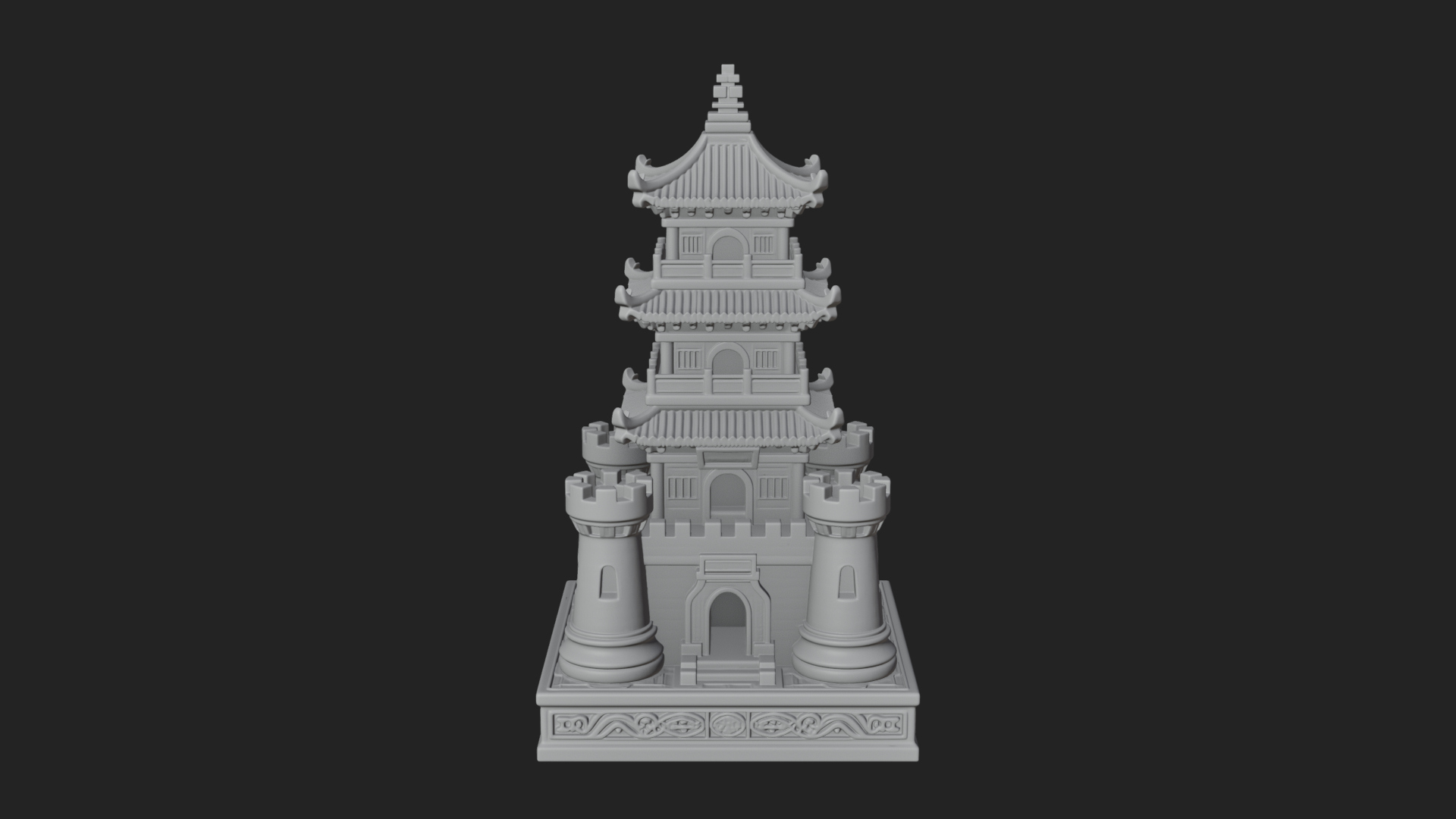 Castle Rook Chess Tower Design 13 3D Print Model 3D Model