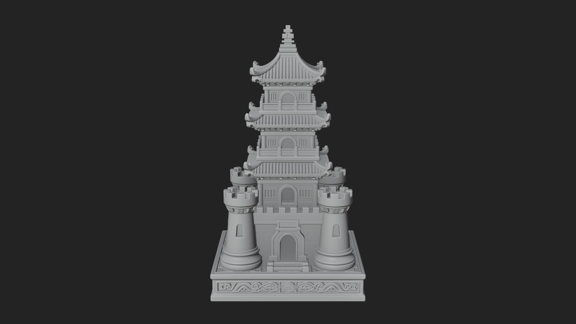 Castle Rook Chess Tower Design 13 3D Print Model 3D Model