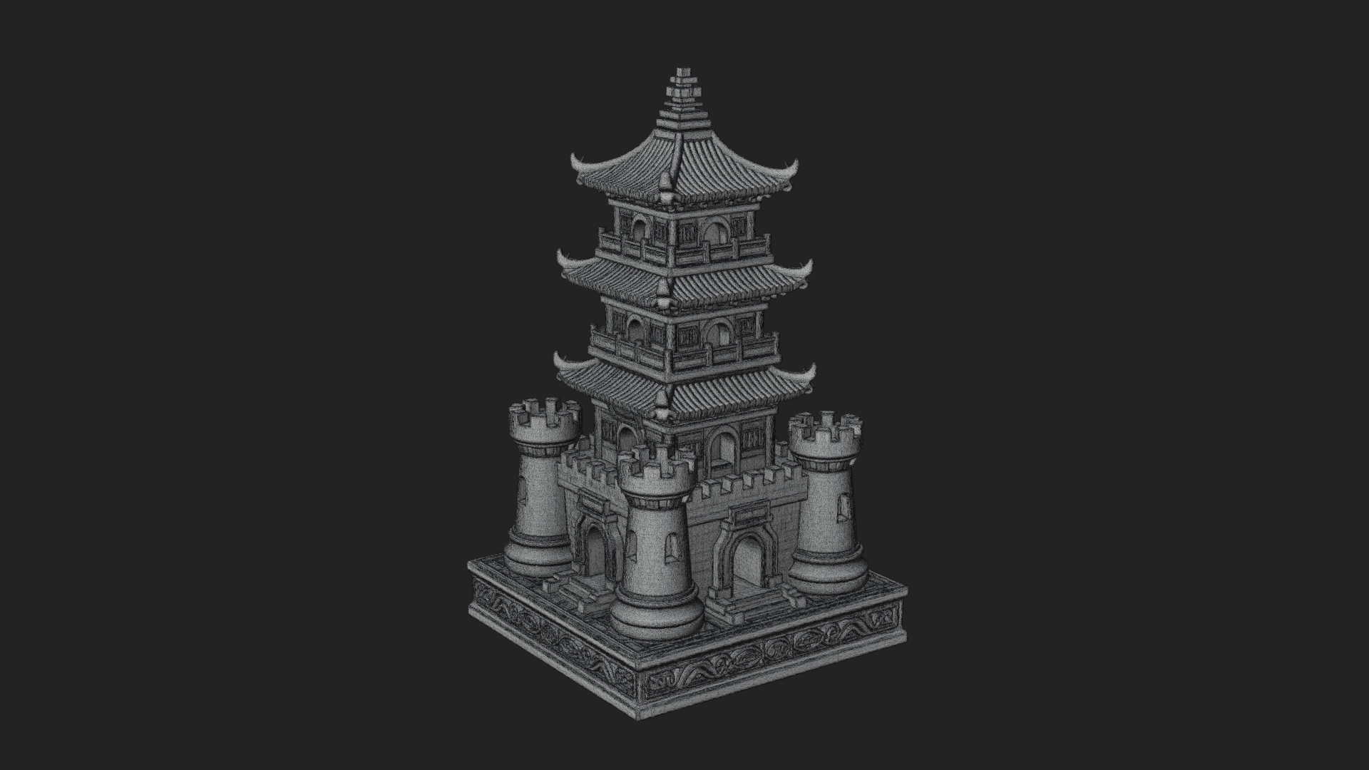 Castle Rook Chess Tower Design 13 3D Print Model 3D Model