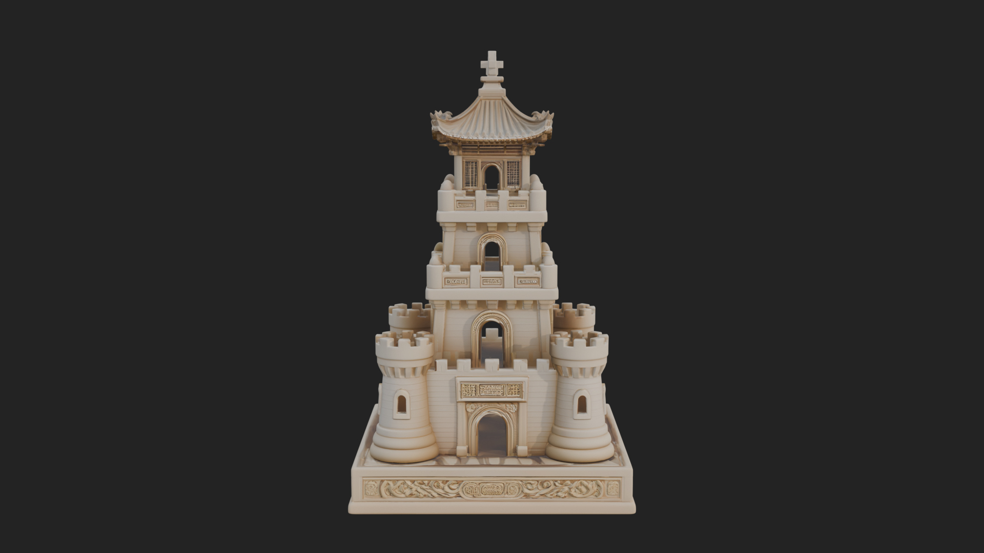 Castle Rook Chess Tower Design 15 3D Print Model 3D Model