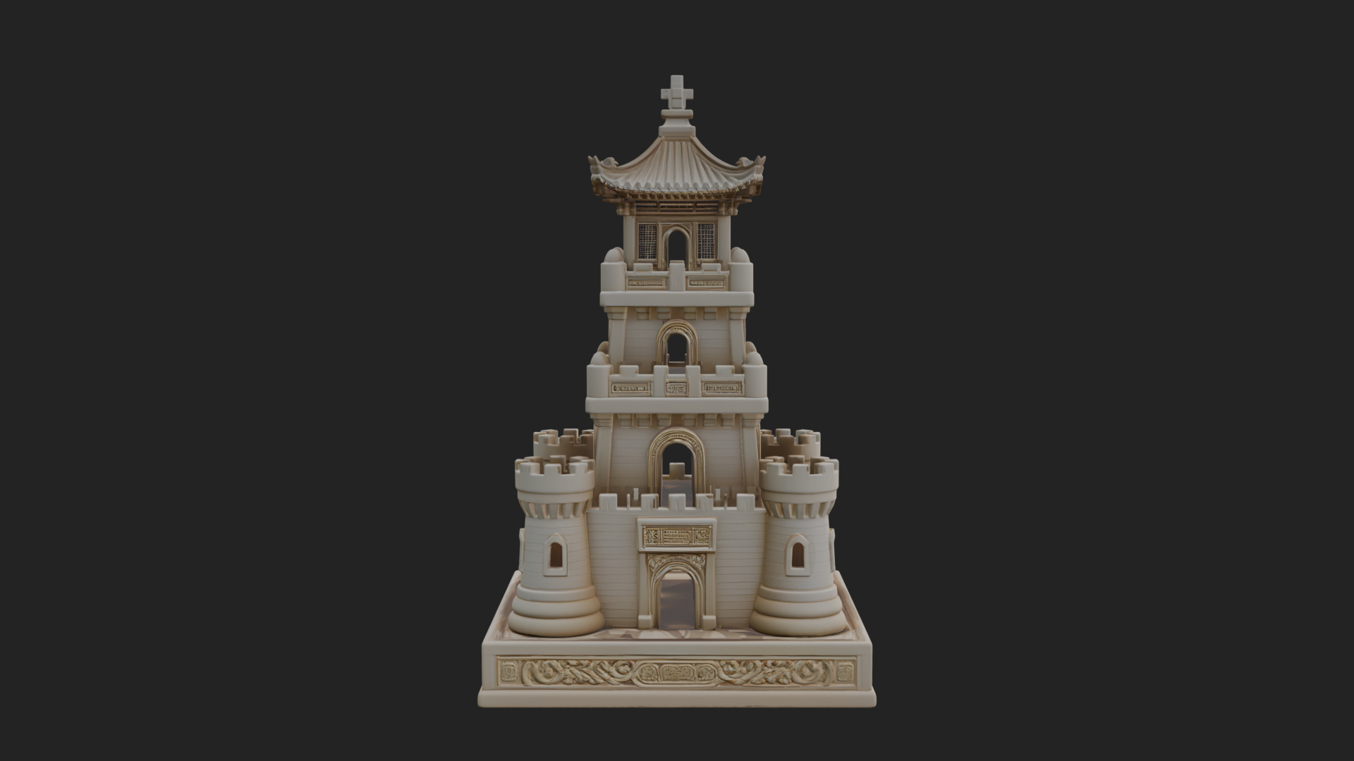 Castle Rook Chess Tower Design 15 3D Print Model 3D Model