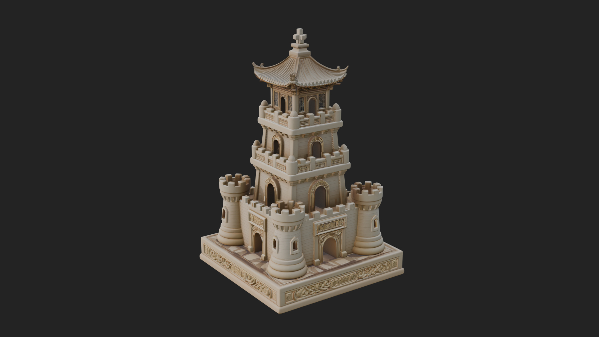 Castle Rook Chess Tower Design 15 3D Print Model 3D Model