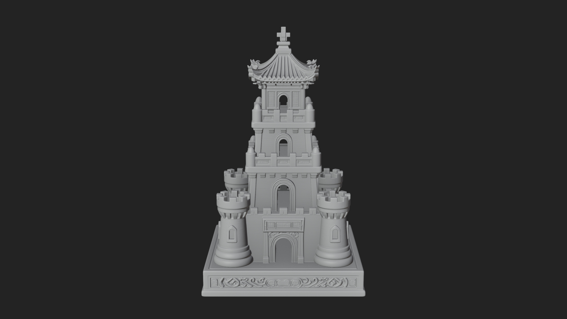 Castle Rook Chess Tower Design 15 3D Print Model 3D Model