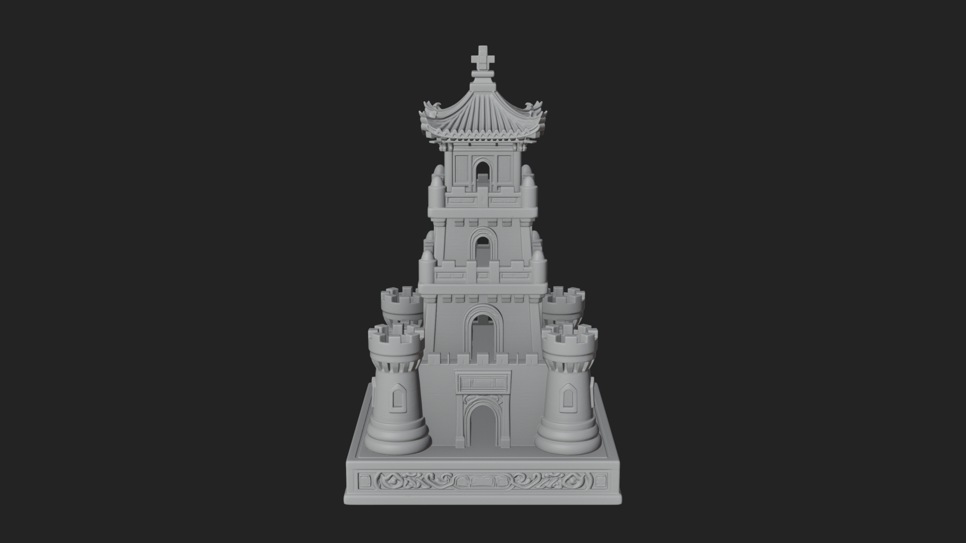 Castle Rook Chess Tower Design 15 3D Print Model 3D Model