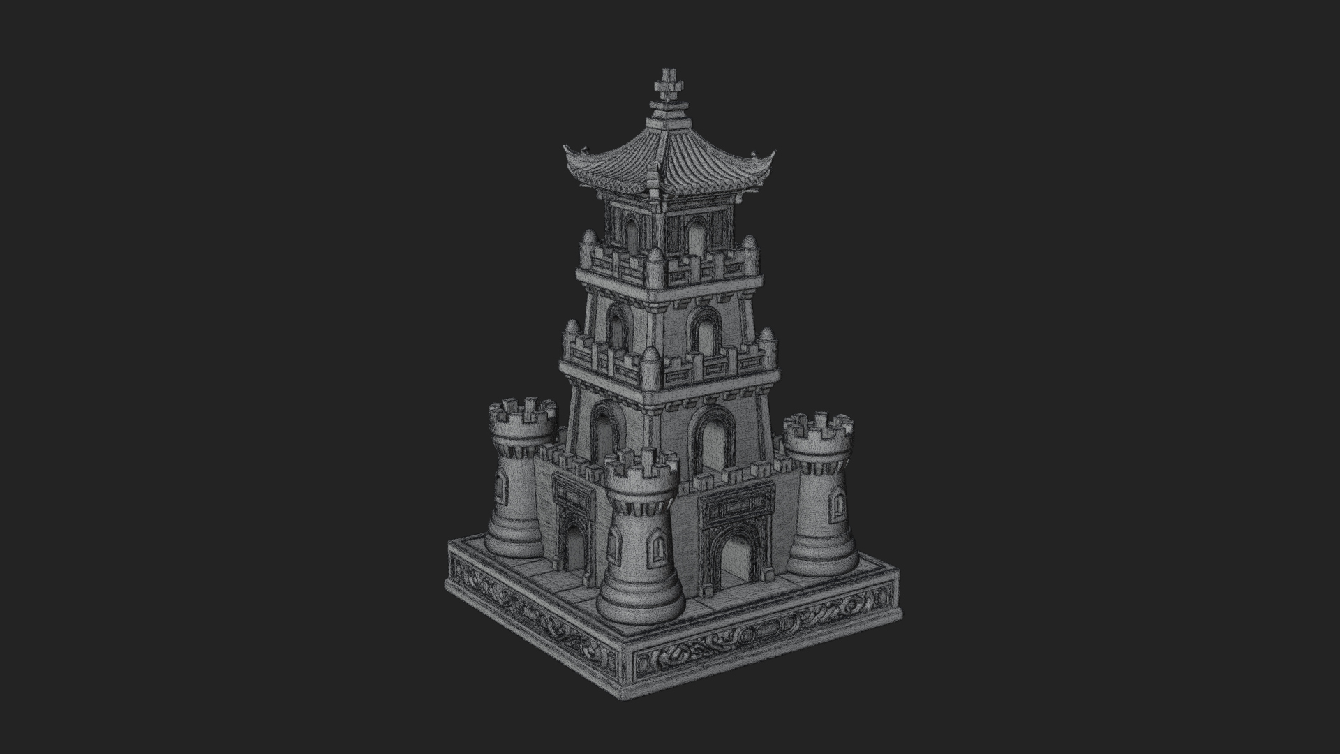 Castle Rook Chess Tower Design 15 3D Print Model 3D Model