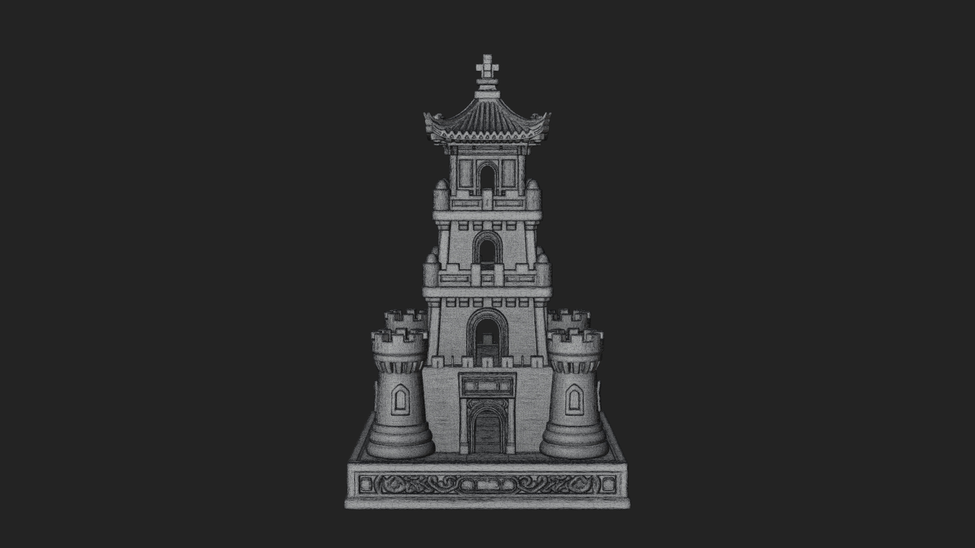 Castle Rook Chess Tower Design 15 3D Print Model 3D Model