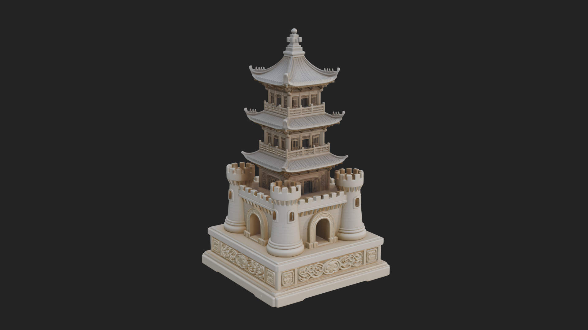 Castle Rook Chess Tower Design 16 3D Print Model 3D Model