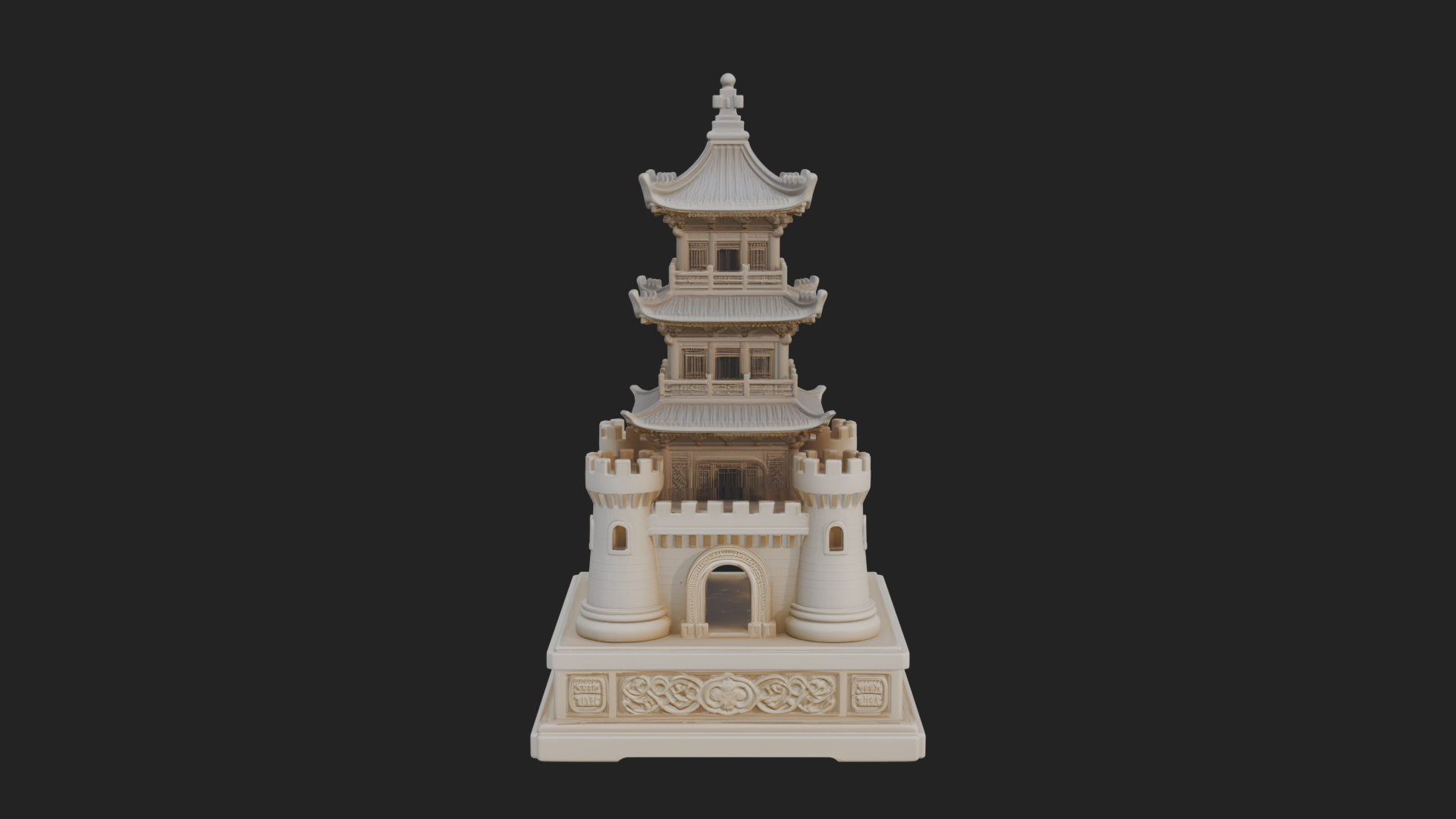 Castle Rook Chess Tower Design 16 3D Print Model 3D Model