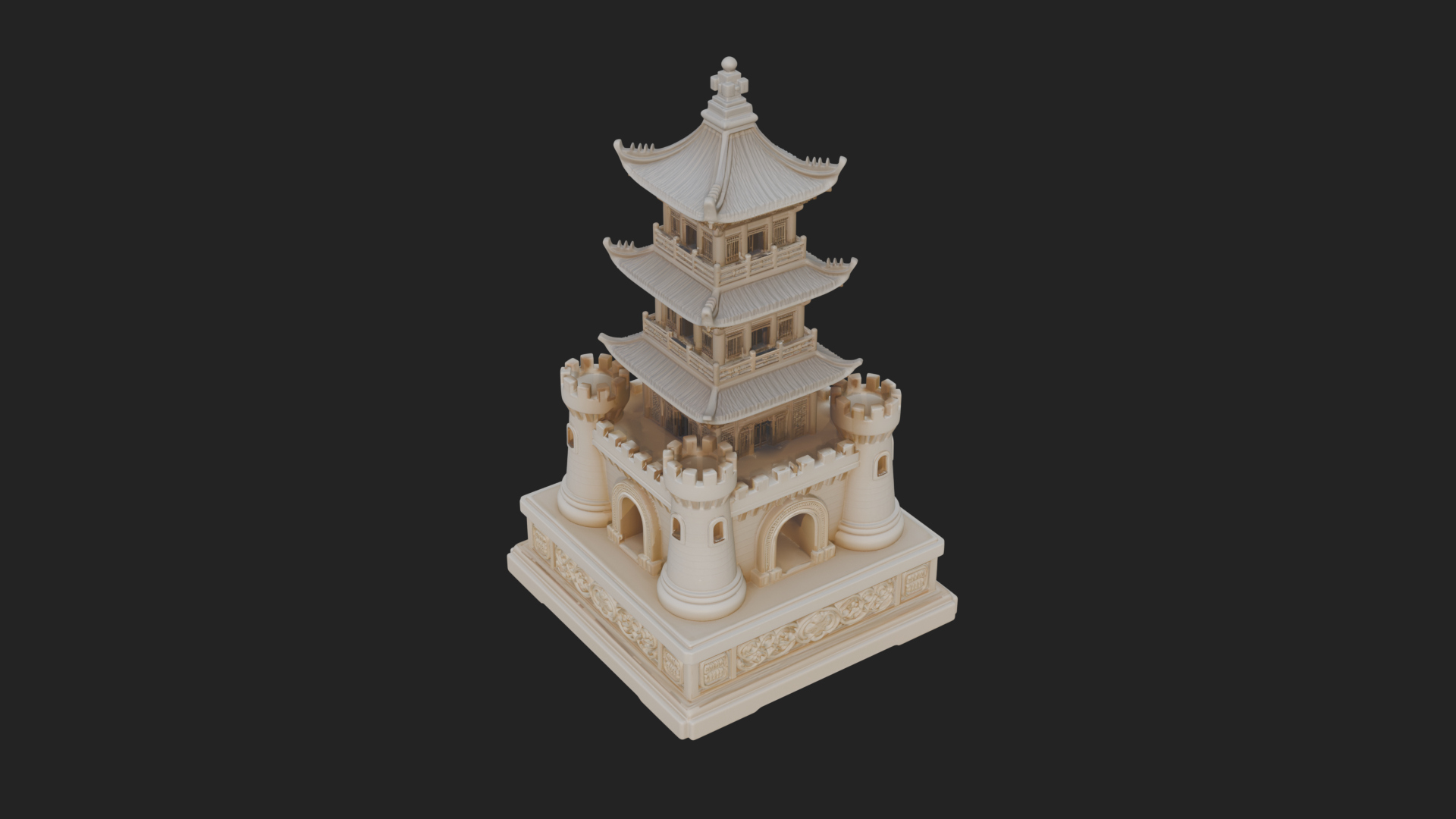 Castle Rook Chess Tower Design 16 3D Print Model 3D Model
