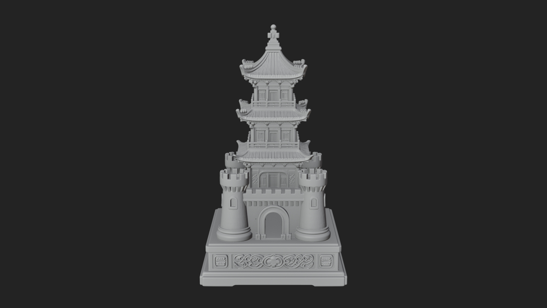 Castle Rook Chess Tower Design 16 3D Print Model 3D Model