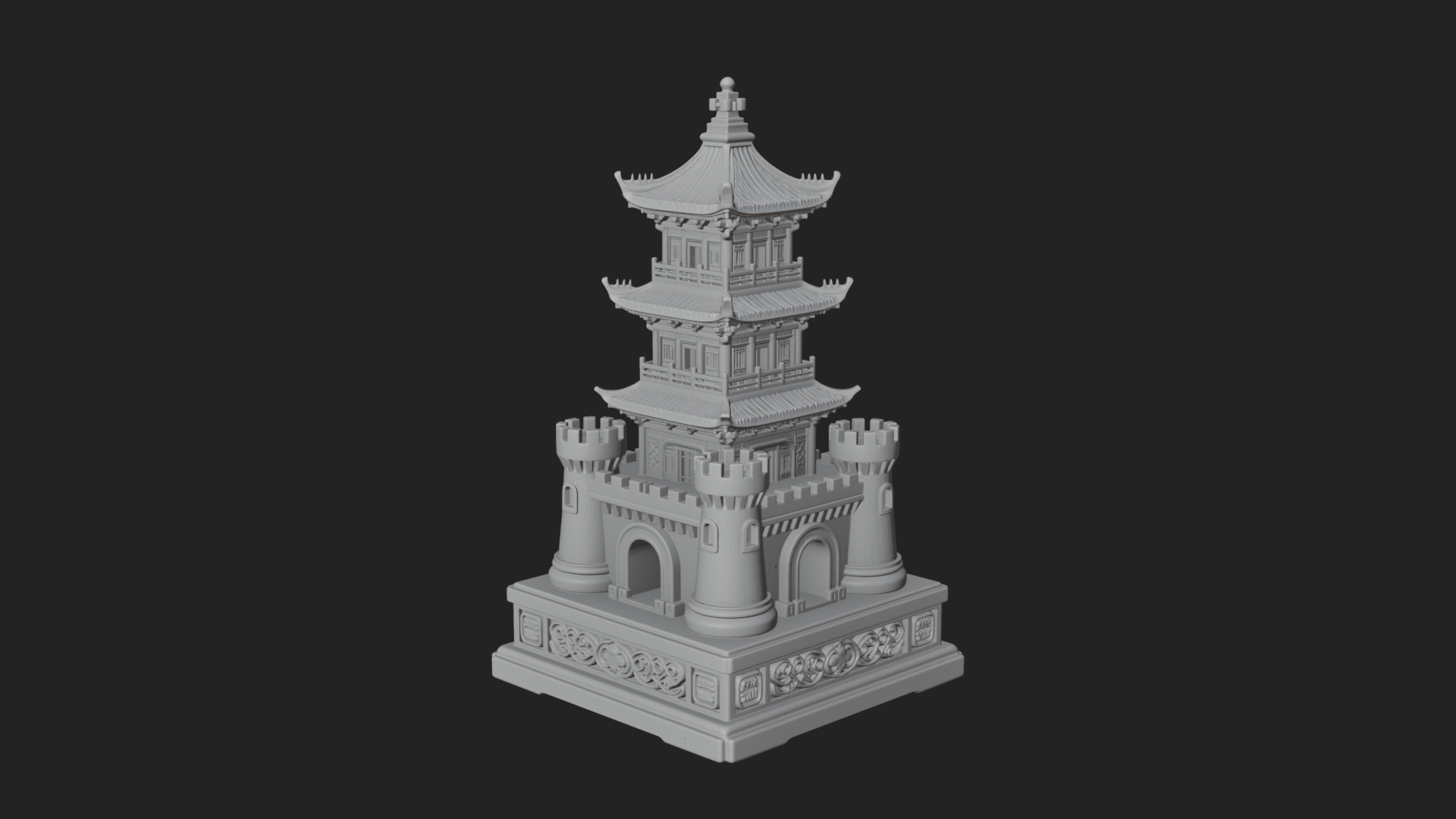 Castle Rook Chess Tower Design 16 3D Print Model 3D Model