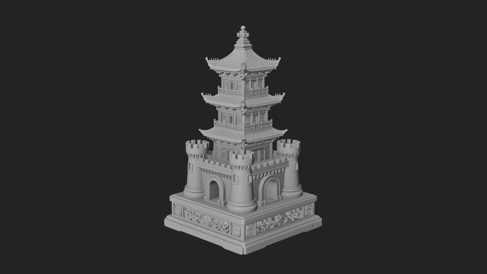 Castle Rook Chess Tower Design 16 3D Print Model 3D Model