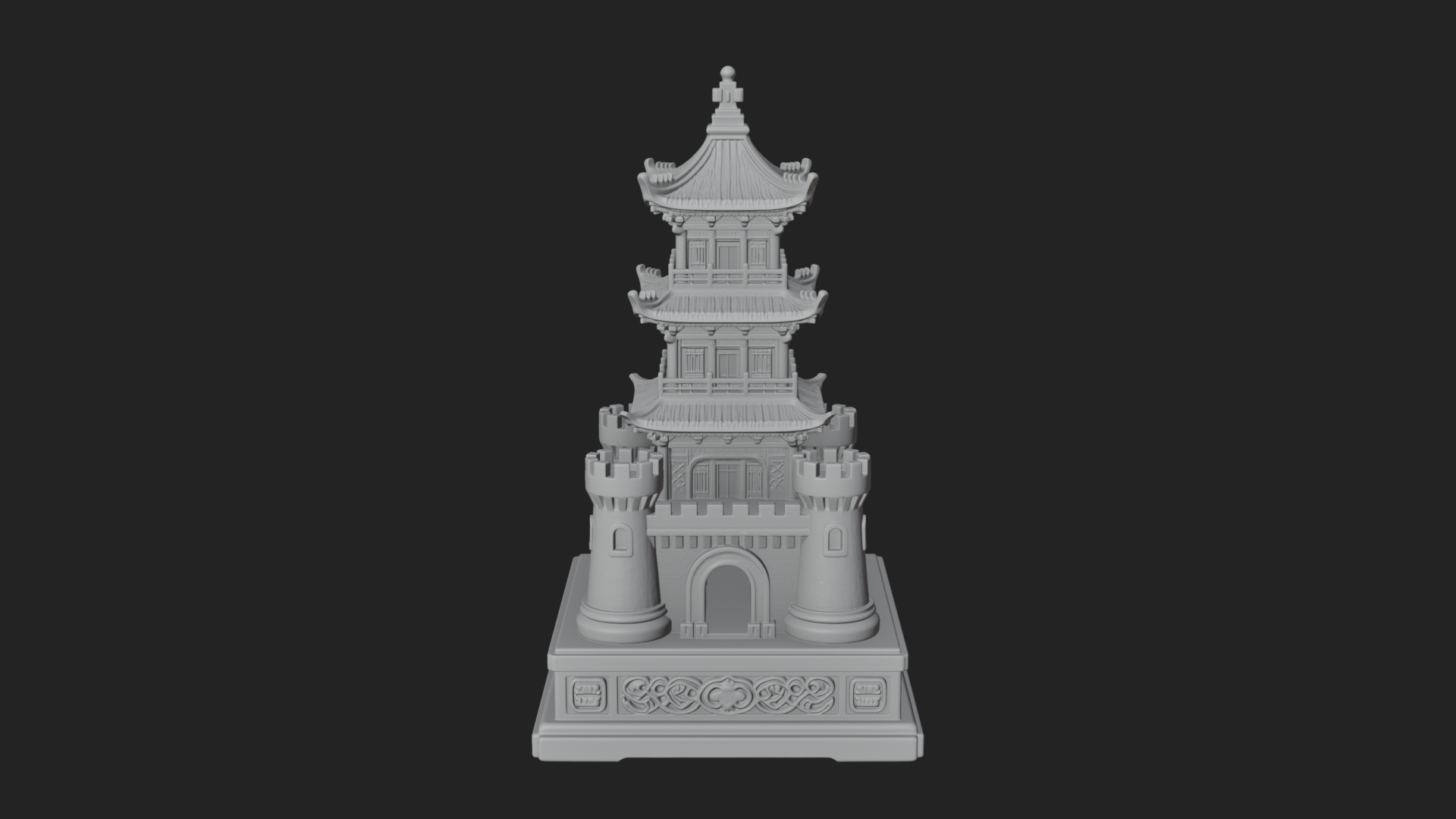 Castle Rook Chess Tower Design 16 3D Print Model 3D Model