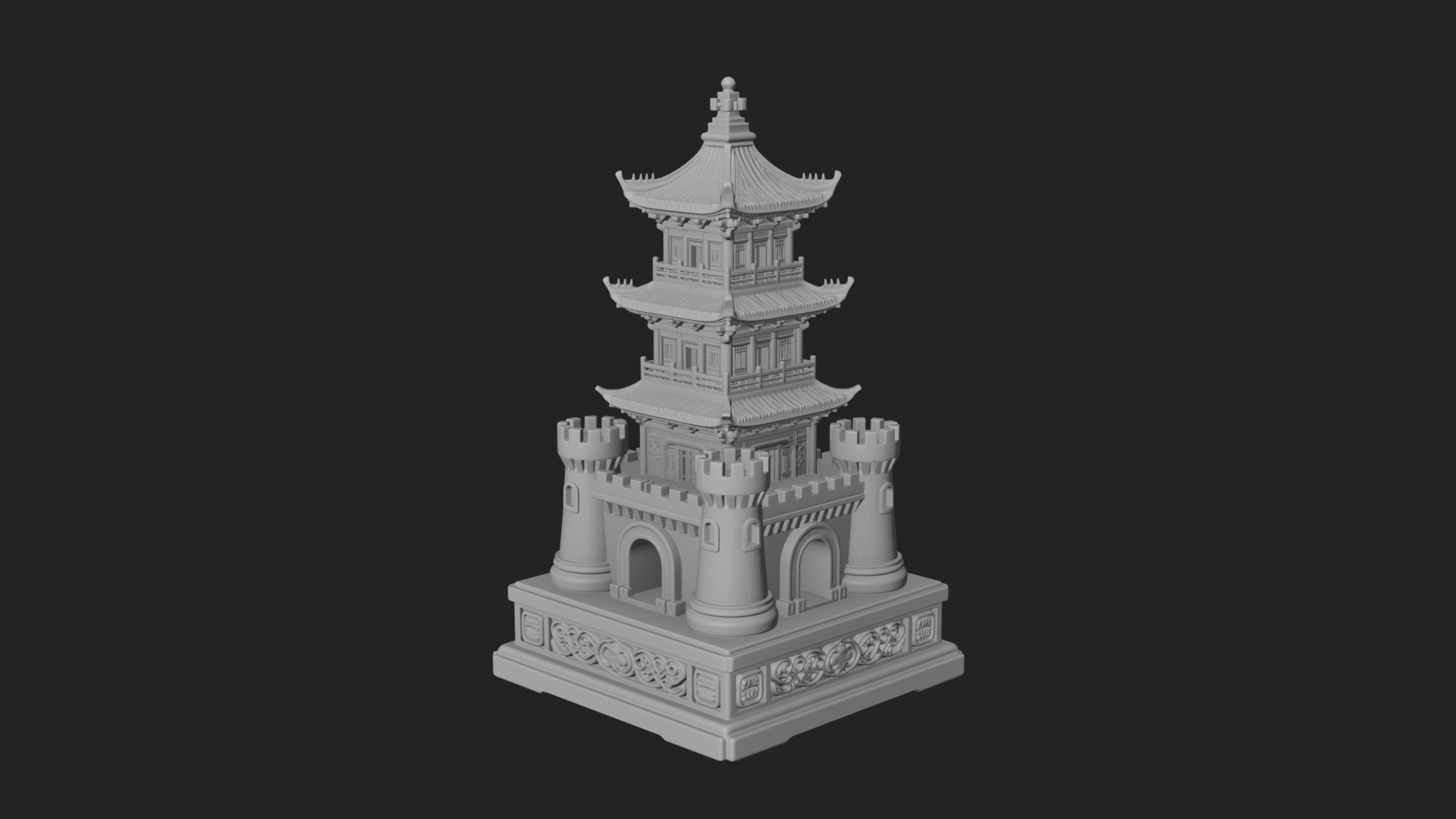 Castle Rook Chess Tower Design 16 3D Print Model 3D Model