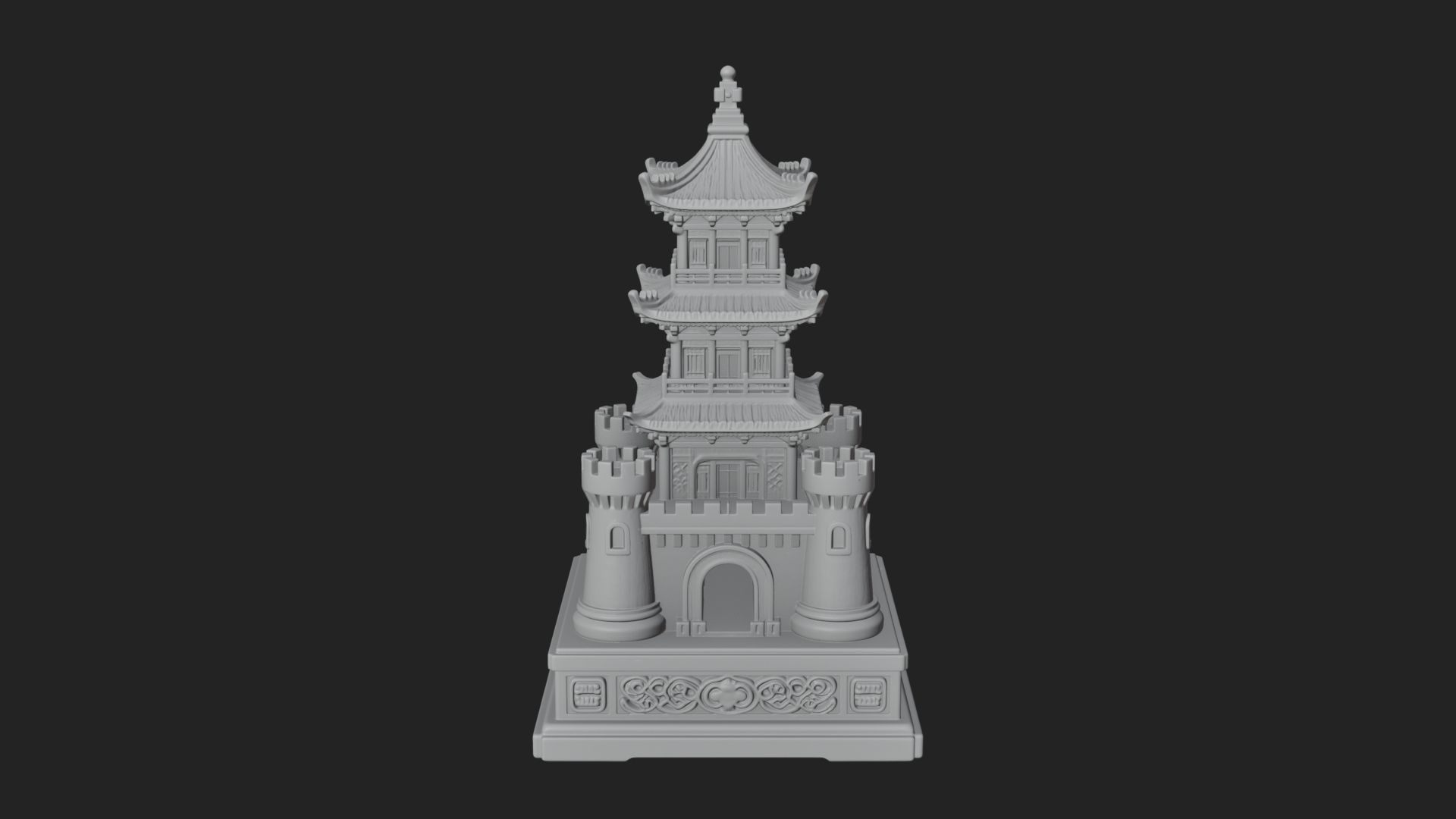 Castle Rook Chess Tower Design 16 3D Print Model 3D Model