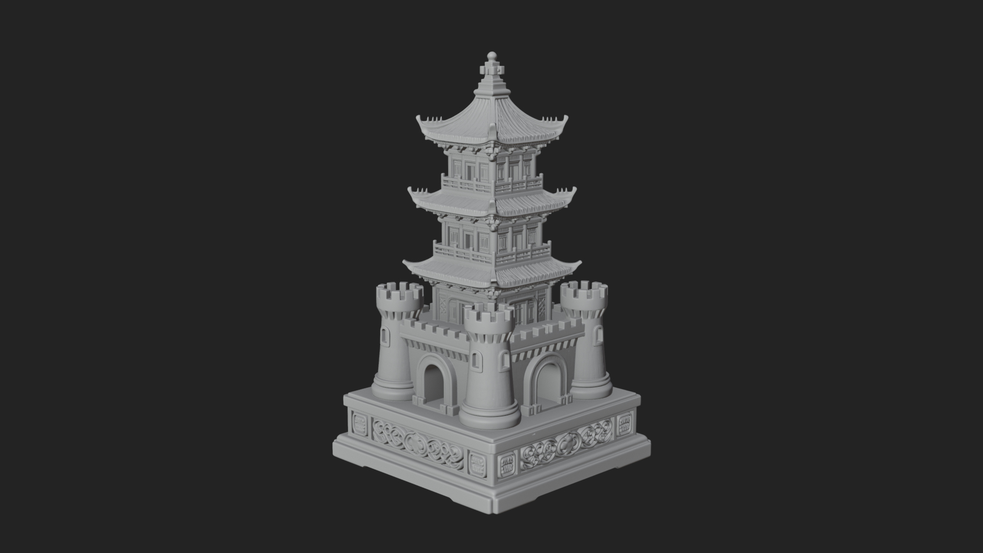 Castle Rook Chess Tower Design 16 3D Print Model 3D Model