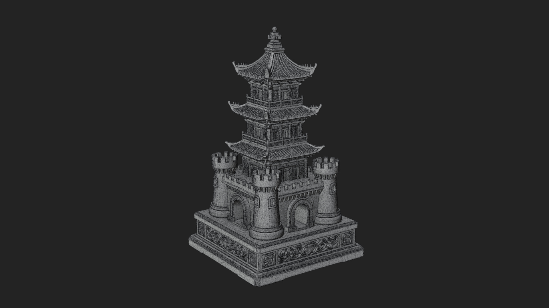 Castle Rook Chess Tower Design 16 3D Print Model 3D Model
