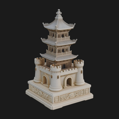 Castle Rook Chess Tower Design 16 3D Print Model