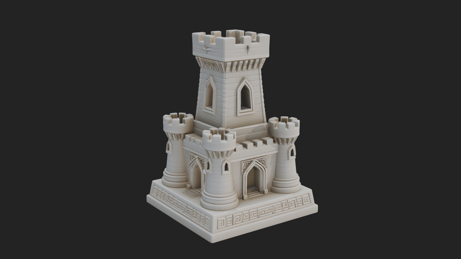 Castle Rook Chess Tower Design 17 3D Print Model 3D Model