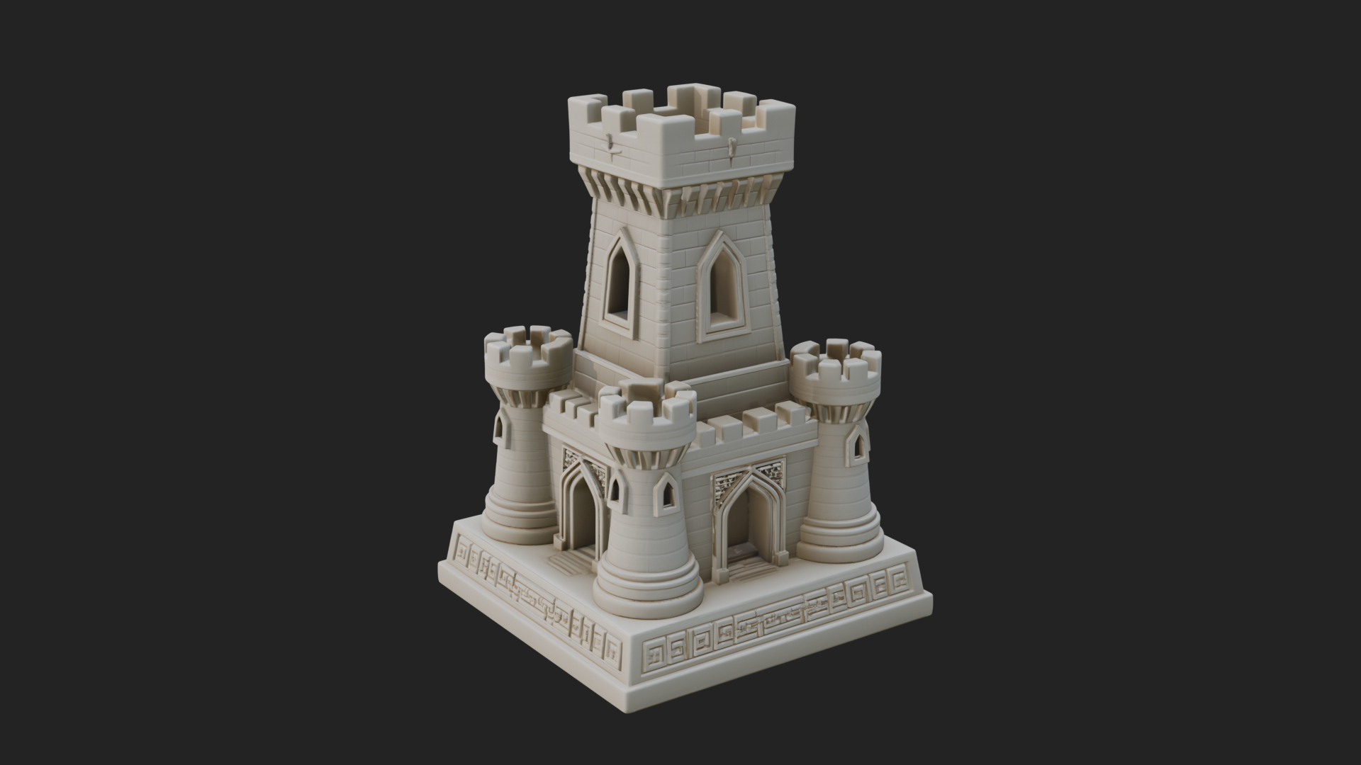 Castle Rook Chess Tower Design 17 3D Print Model 3D Model