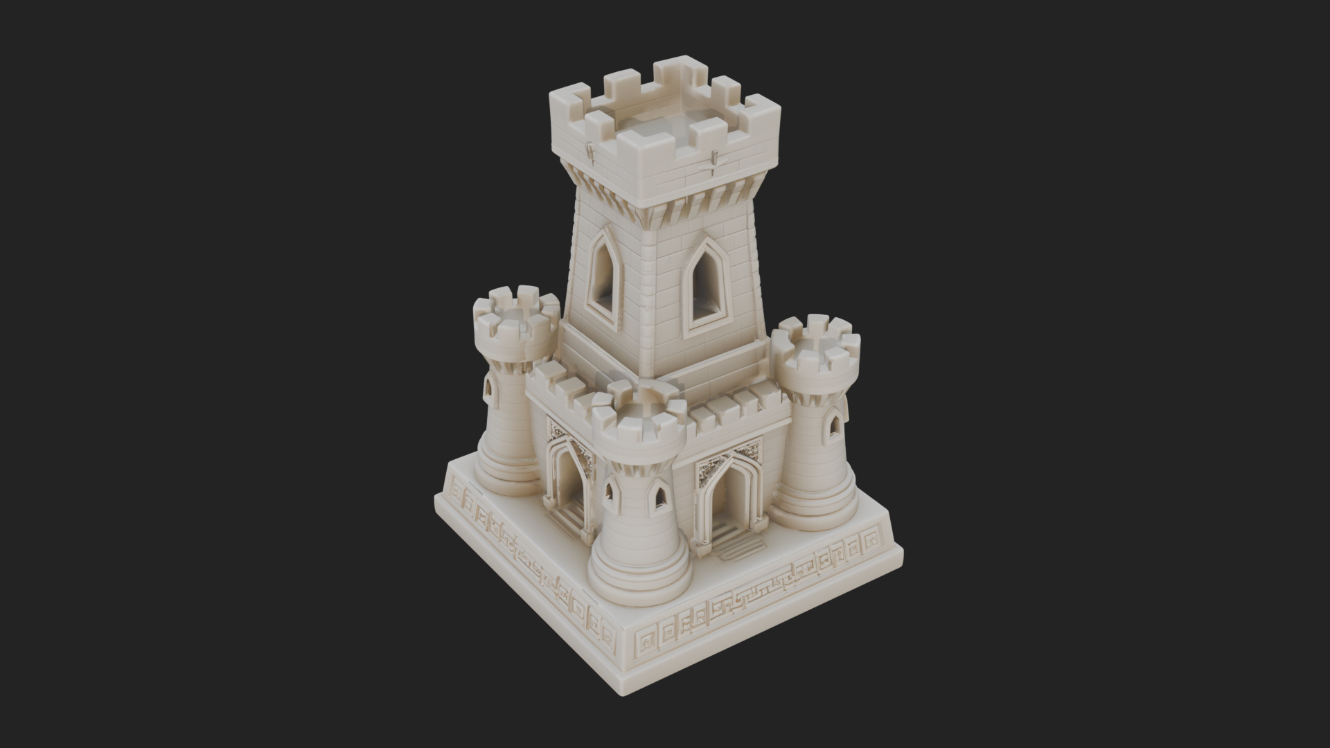 Castle Rook Chess Tower Design 17 3D Print Model 3D Model
