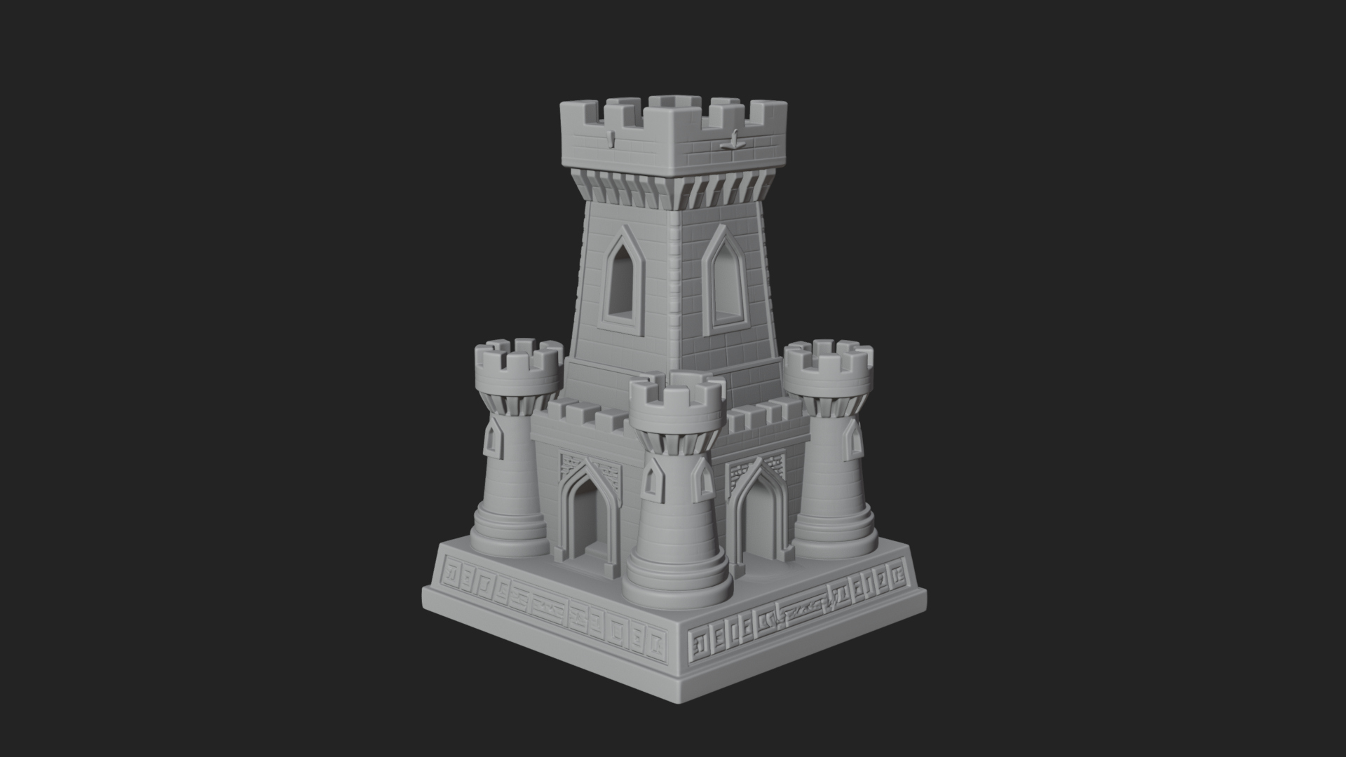 Castle Rook Chess Tower Design 17 3D Print Model 3D Model
