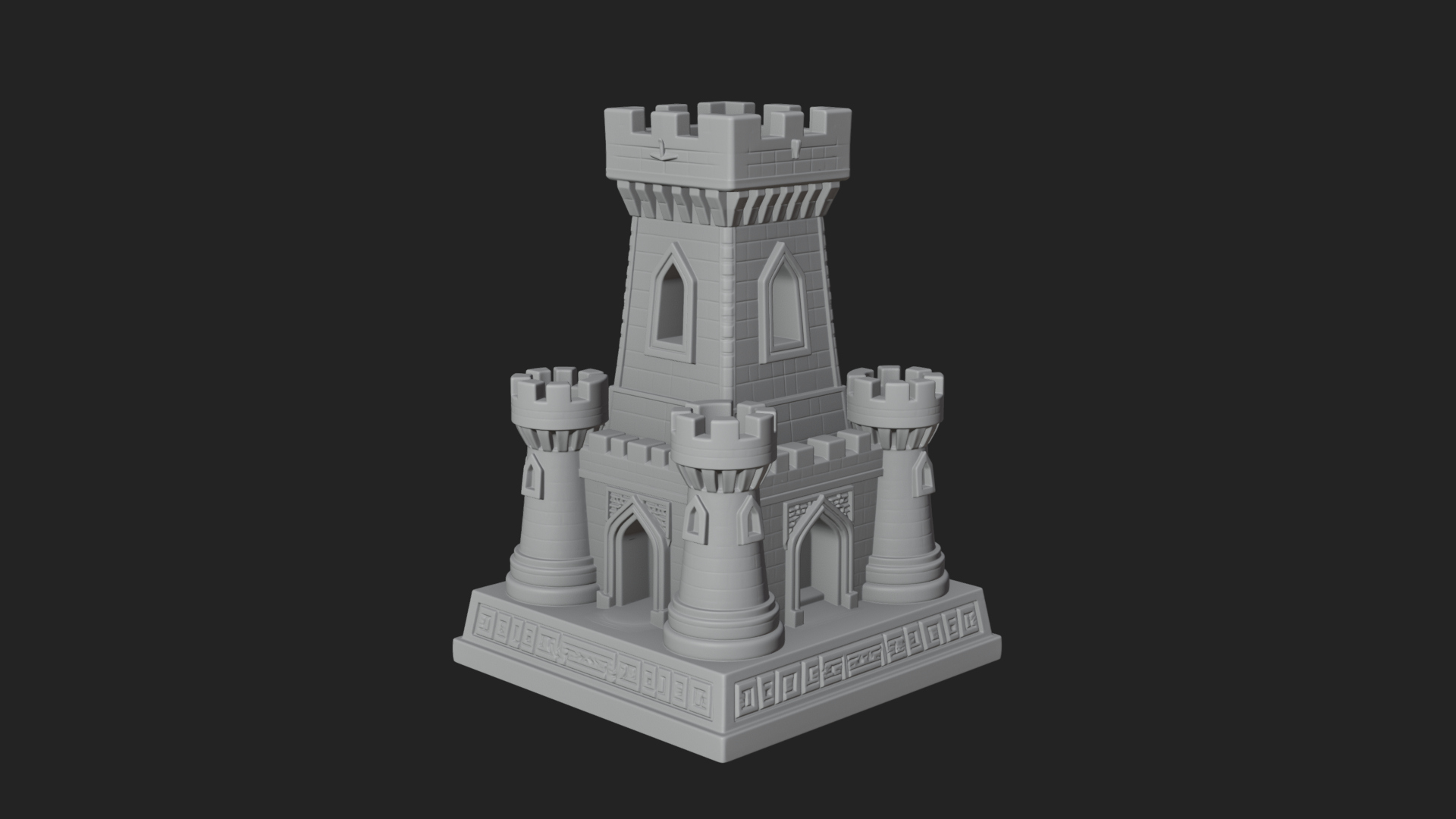 Castle Rook Chess Tower Design 17 3D Print Model 3D Model