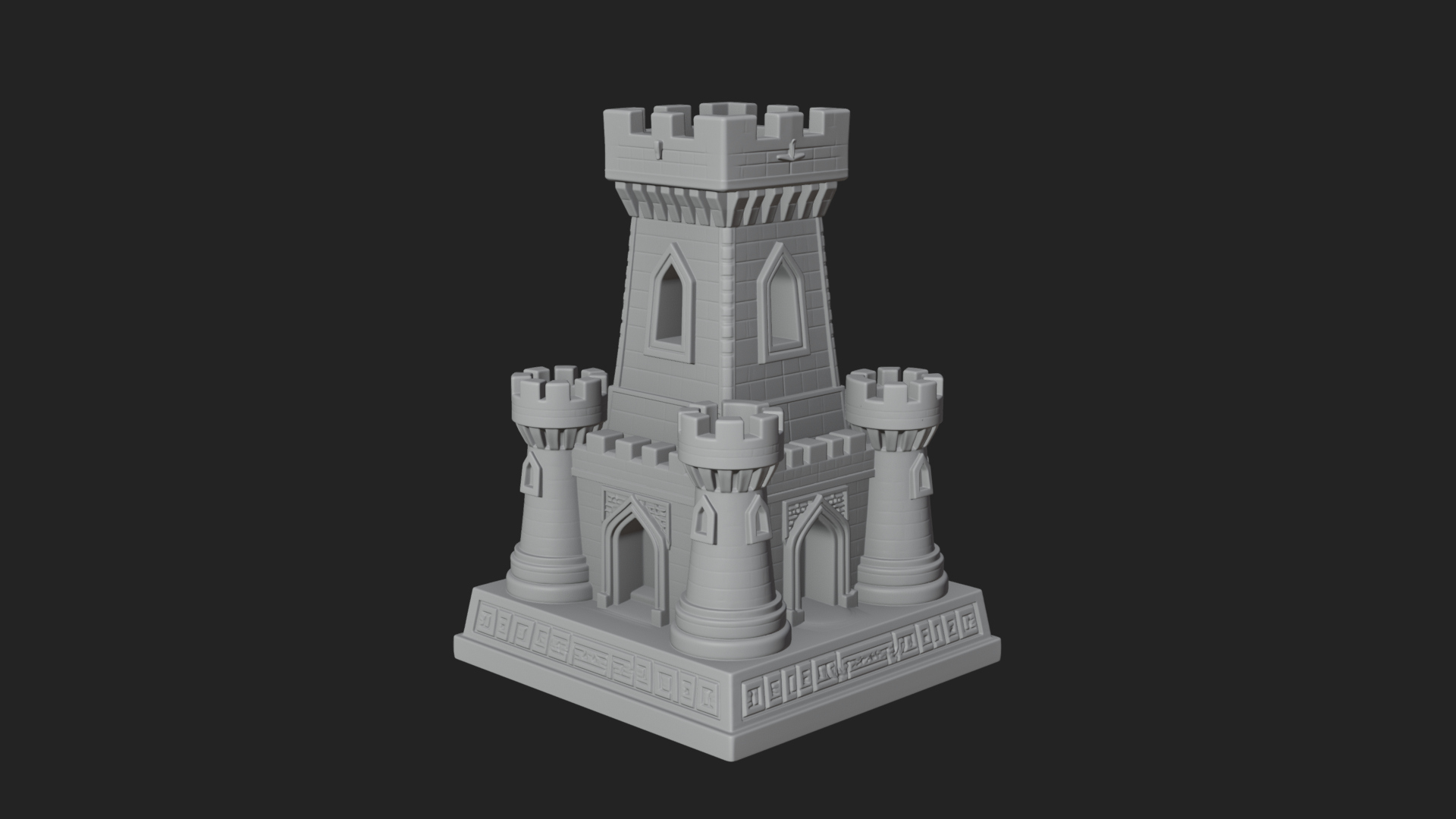 Castle Rook Chess Tower Design 17 3D Print Model 3D Model